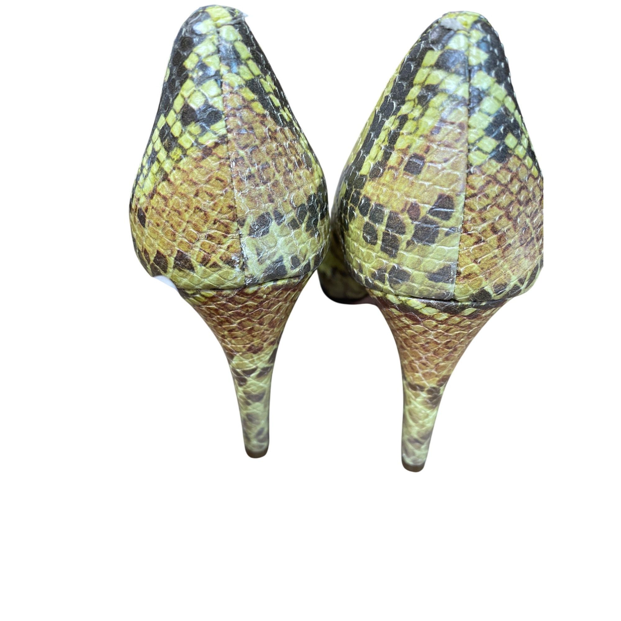 Cole Haan Cole Haan Womans Brown Green Snake Print Leather 3.5" Heels Size US 6 / IT 36 - 10 Thumbnail