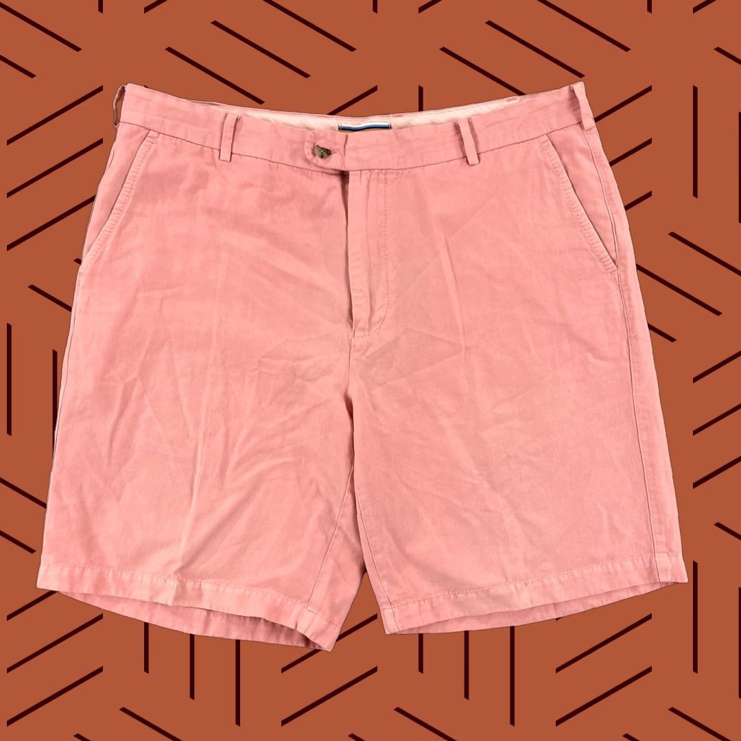 Peter Millar PETER MILLAR Shorts Men Size 38 Pink Linen Silk Cotton Seaside Golf Chino 8.5" Inseam 9" Flat Front Button Zipper 5-Pocket Regular Size US 38 / EU 54 - 1 Thumbnail