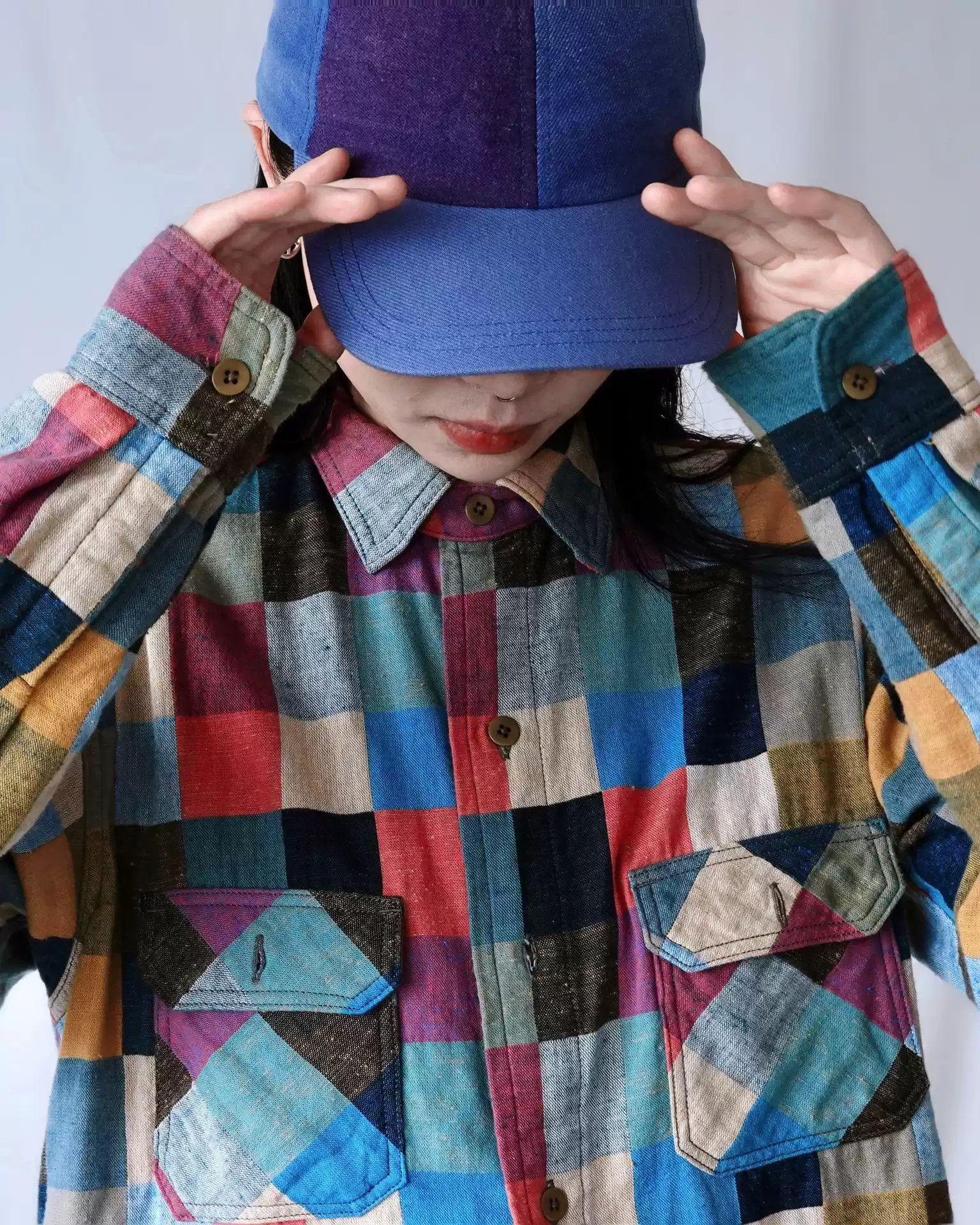 KAPITAL Hirata and Macro Color Checked Thick Cotton Shirt