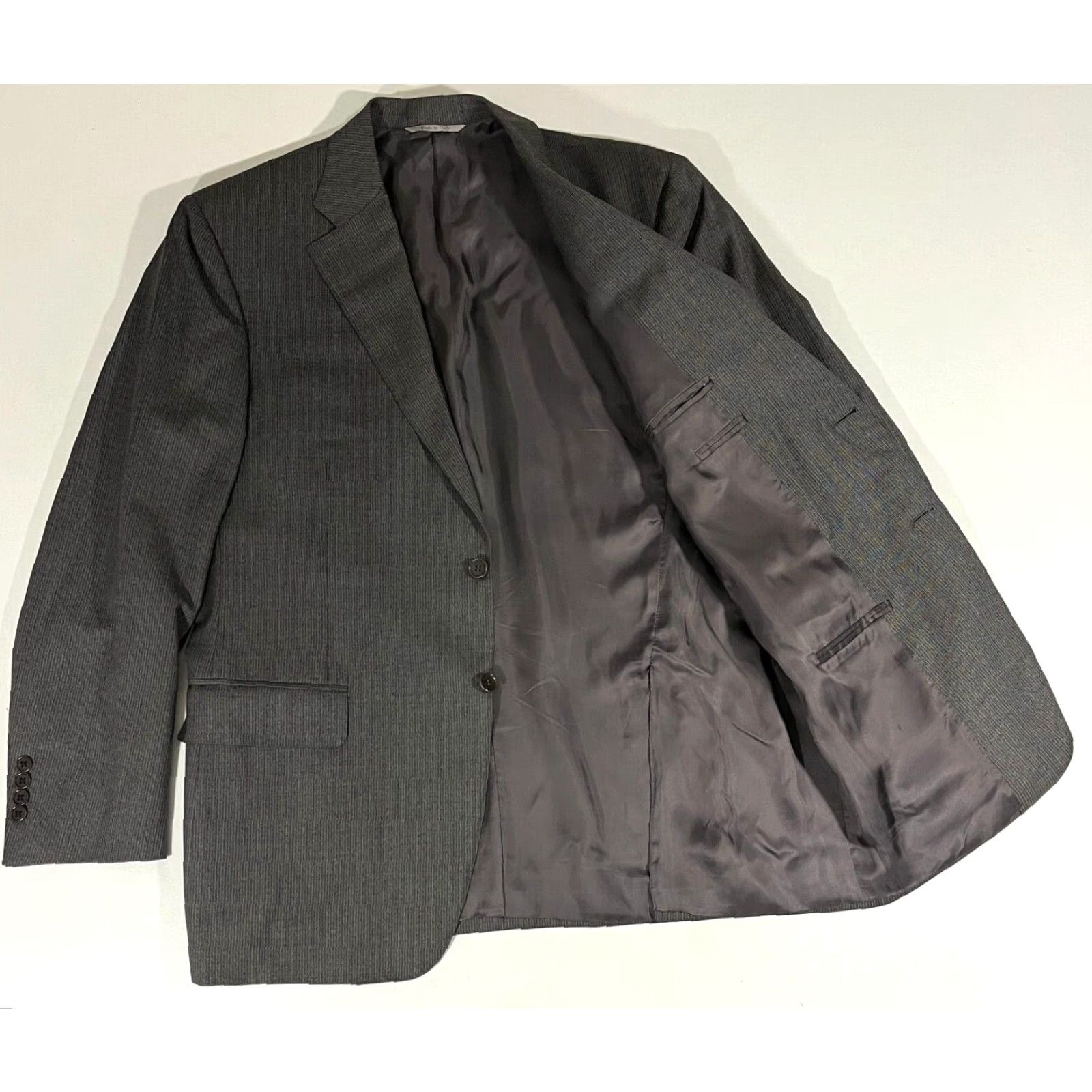 Canali Canali Men’s Two-Button Sport Coat Jacket Wool Made in Italy Gray 44R Regular Suit Coat Mens Dress Jacket Size 44R - 5 Thumbnail