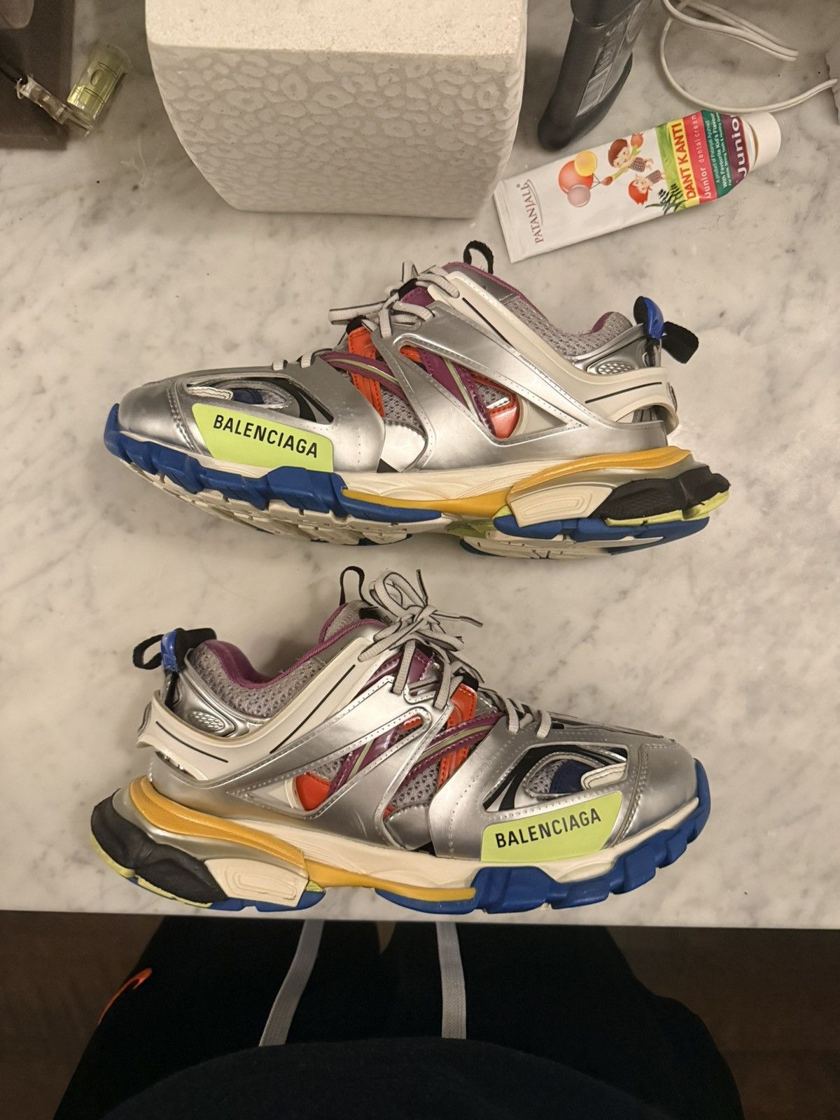 Balenciaga balenciaga multi color metallic track runner/trainer Size US 8 / EU 41 - 1 Thumbnail