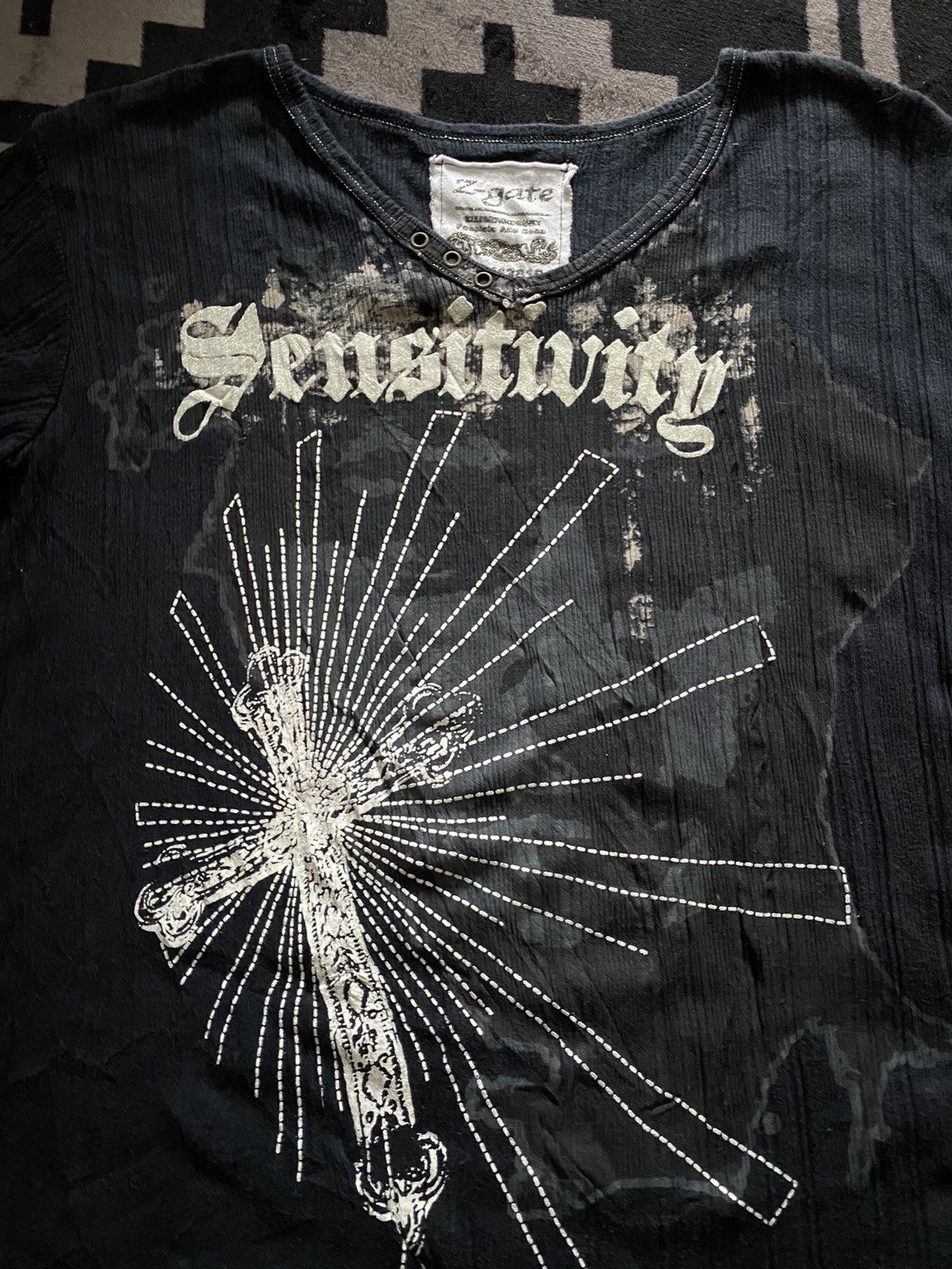 If Six Was Nine × Le Grande Bleu (L.G.B.) × Yasuyuki Ishii Japanese Z-gate sensitivity cross tshirt Size US M / EU 48-50 / 2 - 2 Thumbnail