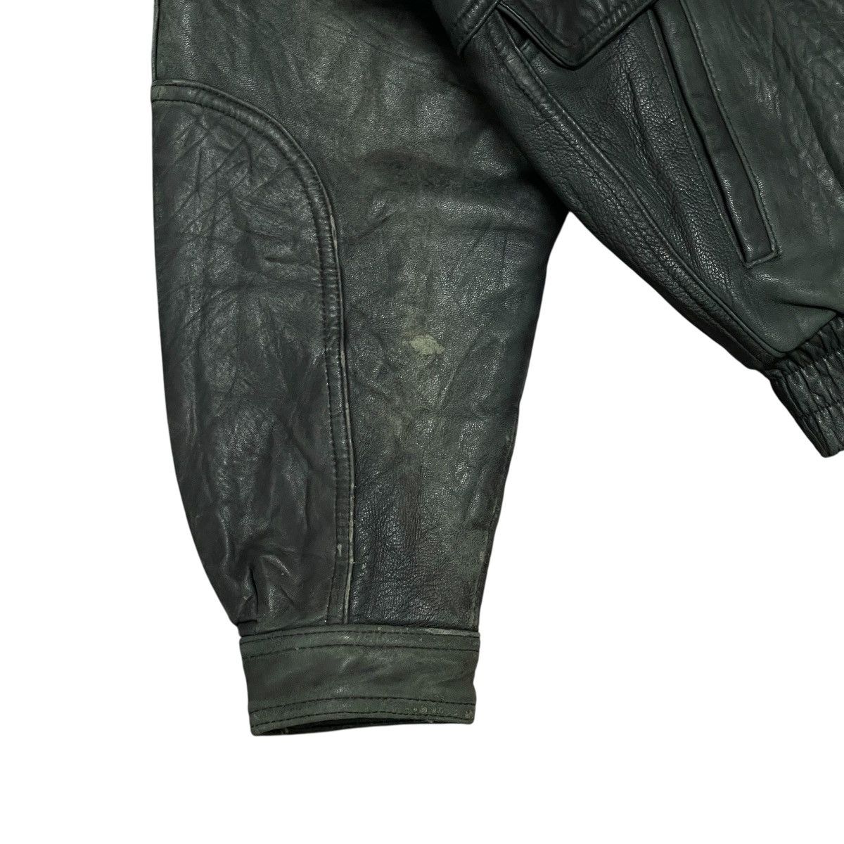 Genuine Leather Vtg Moda Italiana Flight Bomber Leather Jacket Fur Collar Size US L / EU 52-54 / 3 - 8 Thumbnail