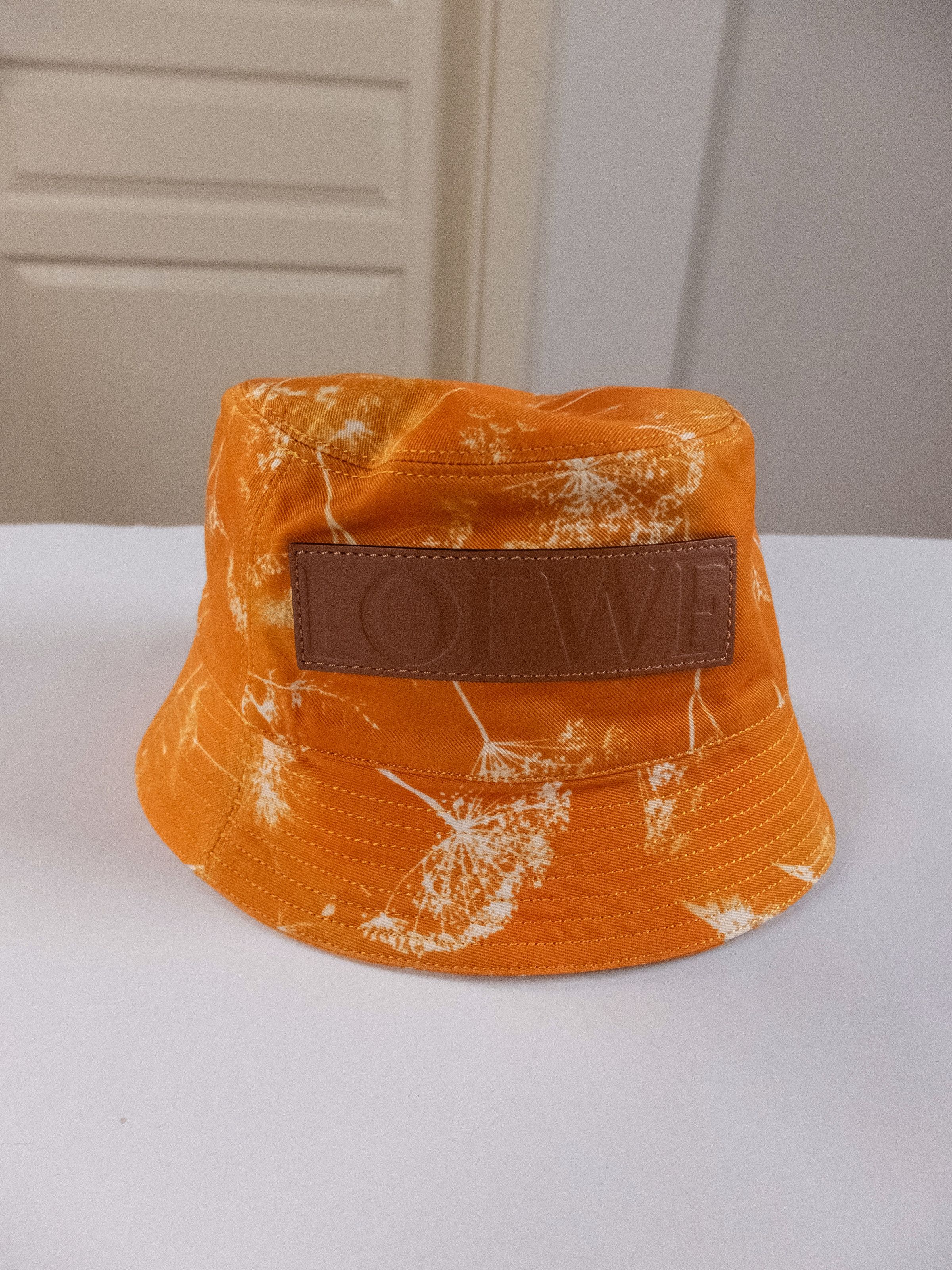 Loewe LOEWE Paula's Ibiza orange fennel print bucket hat authentic Size ONE SIZE - 4 Thumbnail