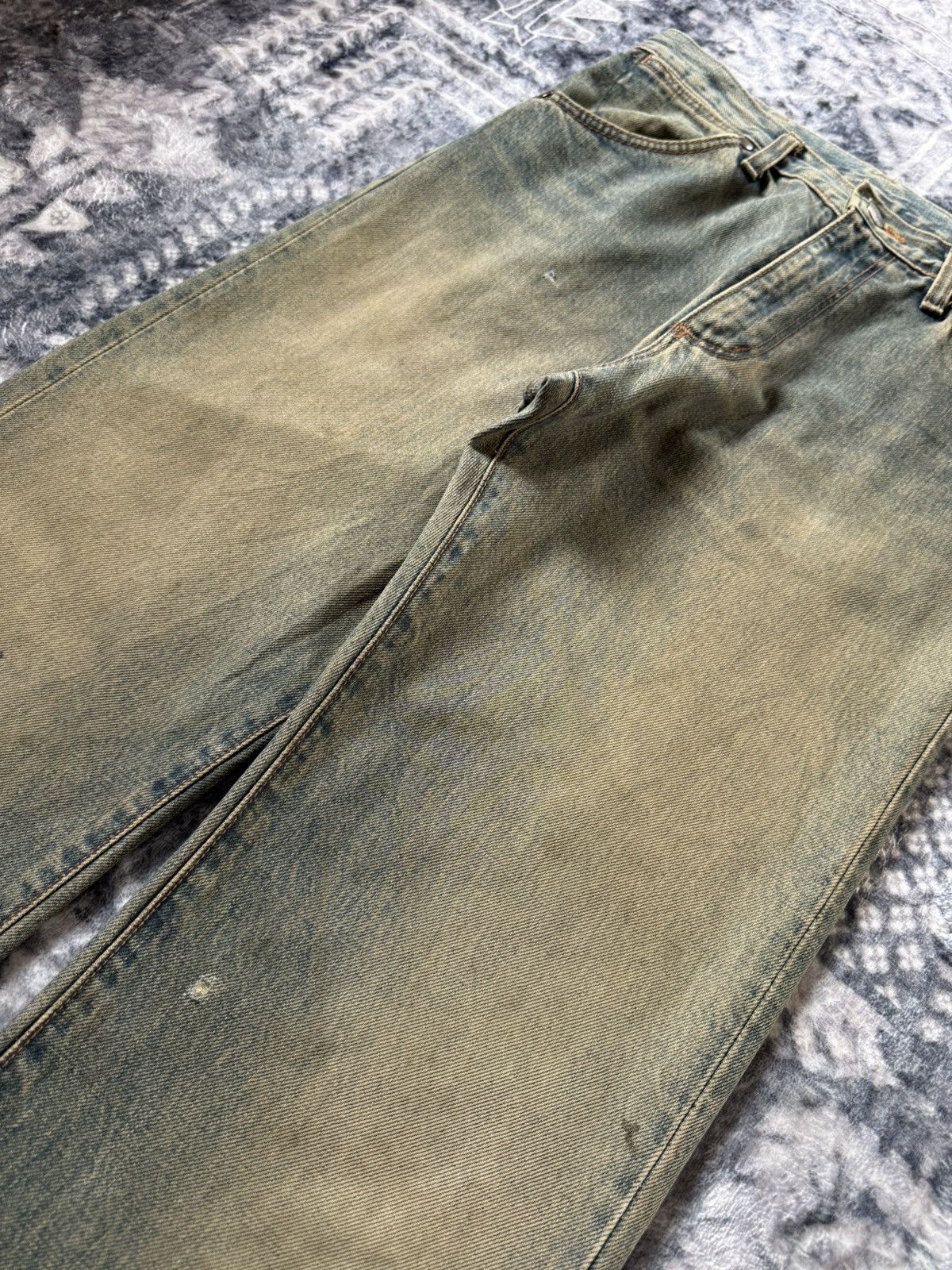Japanese Brand Vintage Wrangler Earthy Mud Wash Selvedge Straight Jeans Size US 28 / EU 44 - 8 Thumbnail