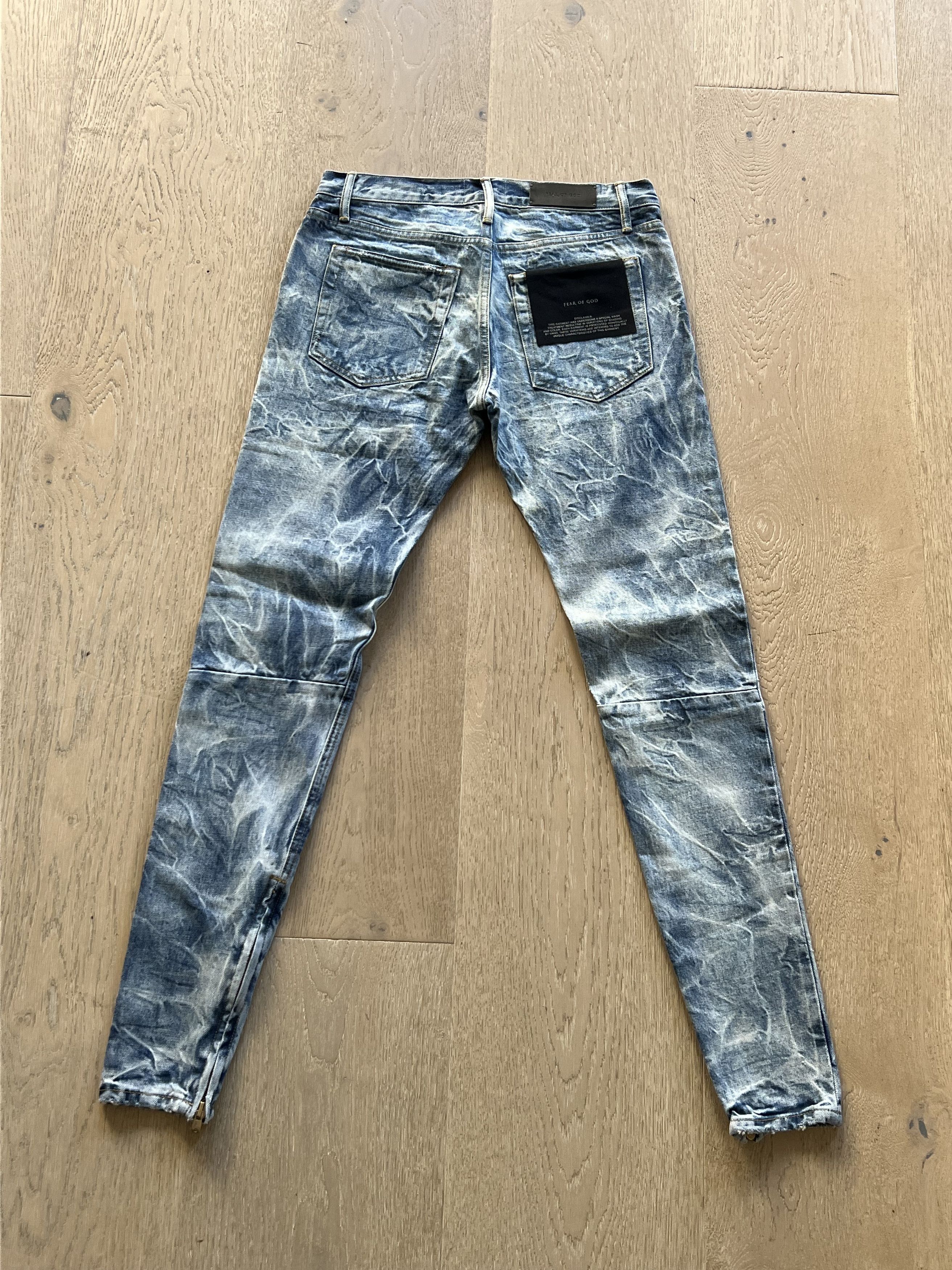 $895 FEAR OF GOD HOLYWATER 5TH DENIM JEANS SLIM ZIP