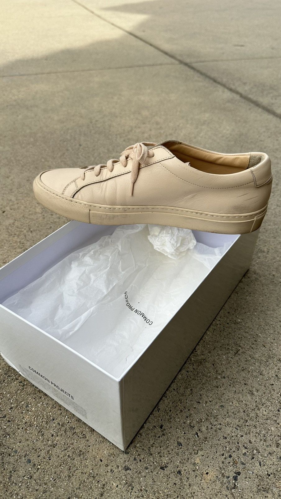 Common Projects Original Achilles Low Nude sz 42 Size US 9 / EU 42 - 4 Thumbnail