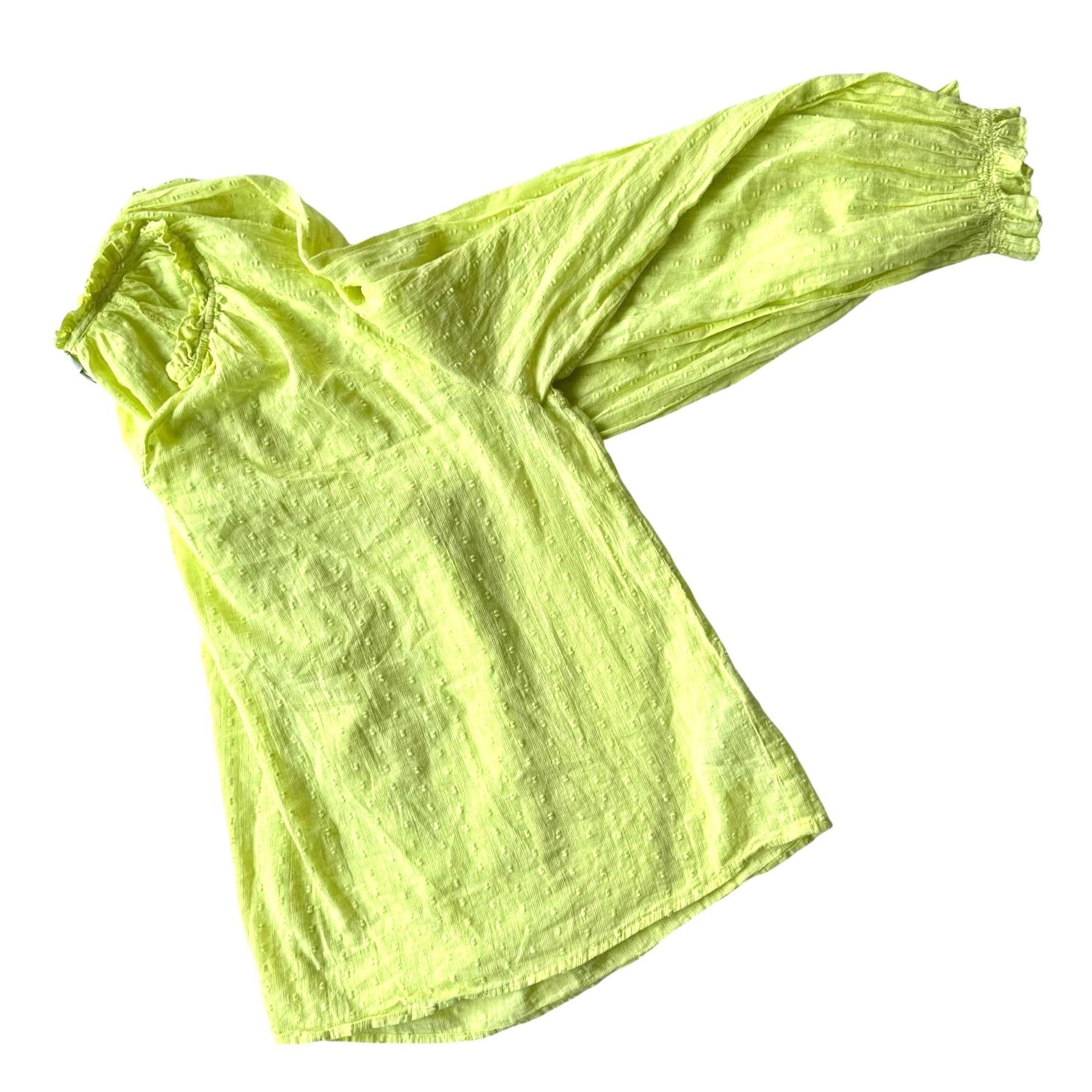 Designer J Crew Blouse XL Yellow Swiss Dot V Neck Long Dolman Style S Size XL / US 12-14 / IT 48-50 - 11 Thumbnail