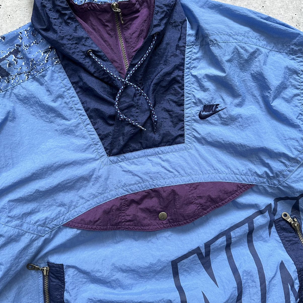 Vintage 90s Nike 1/4 Zip Hooded Windbreaker Jacket Anorak