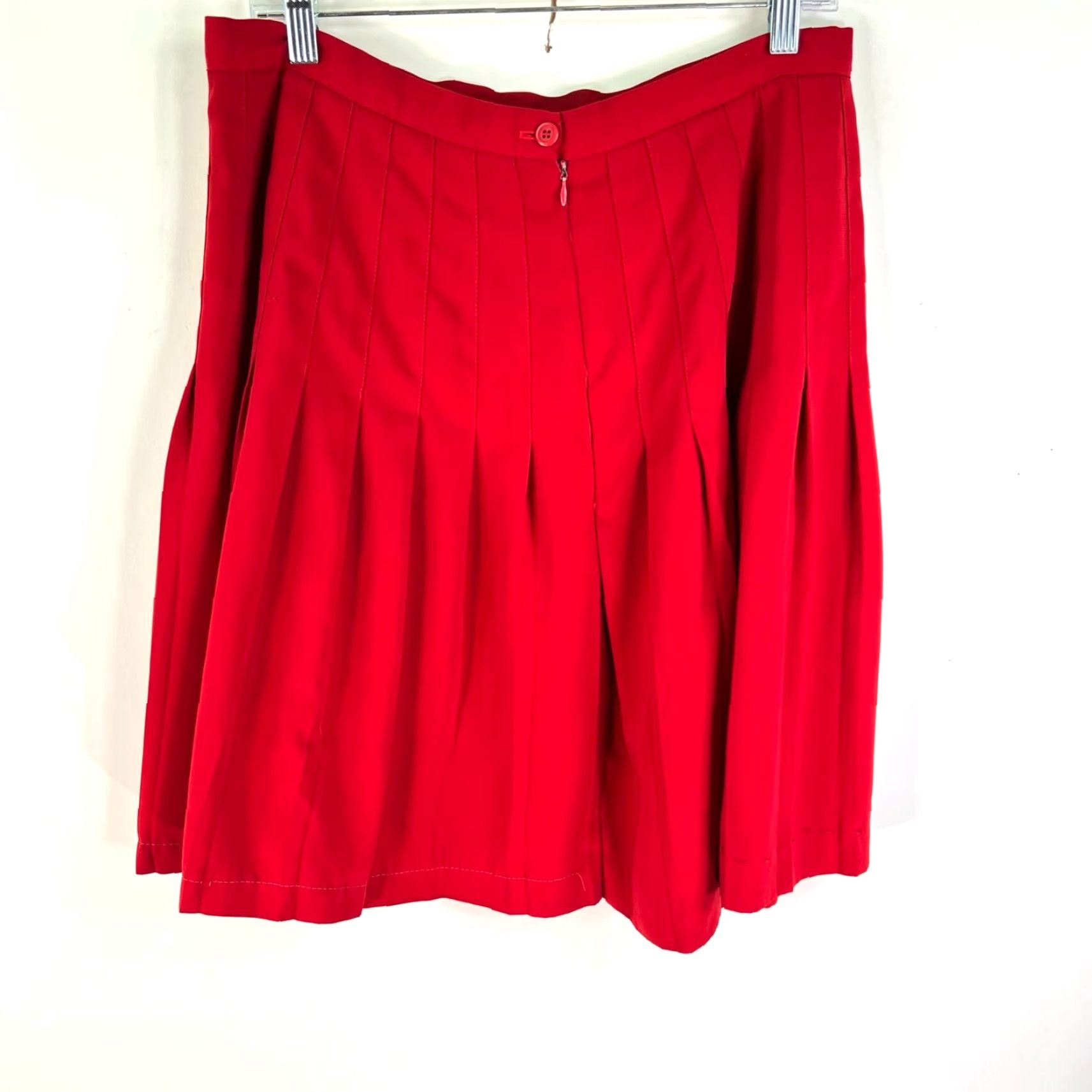 Vintage VINTAGE Savion Skirt Womens 14 Red Classic Career Back Zip Pleated Size 36" / US 14 / IT 50 - 4 Thumbnail