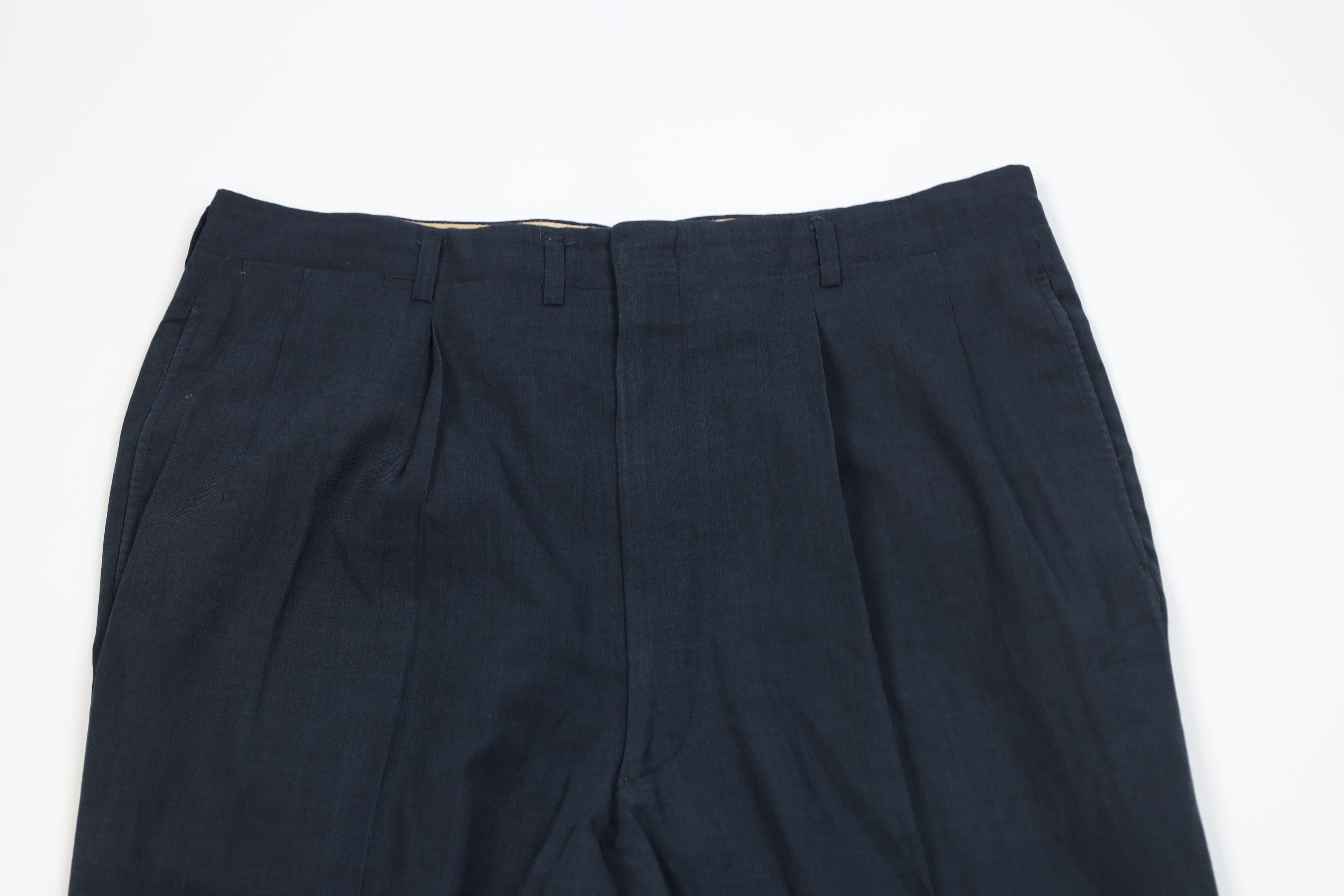 Vintage Vintage 50s Hollywood Regency Knit Chino Pants Blue USA Size US 34 / EU 50 - 2 Thumbnail
