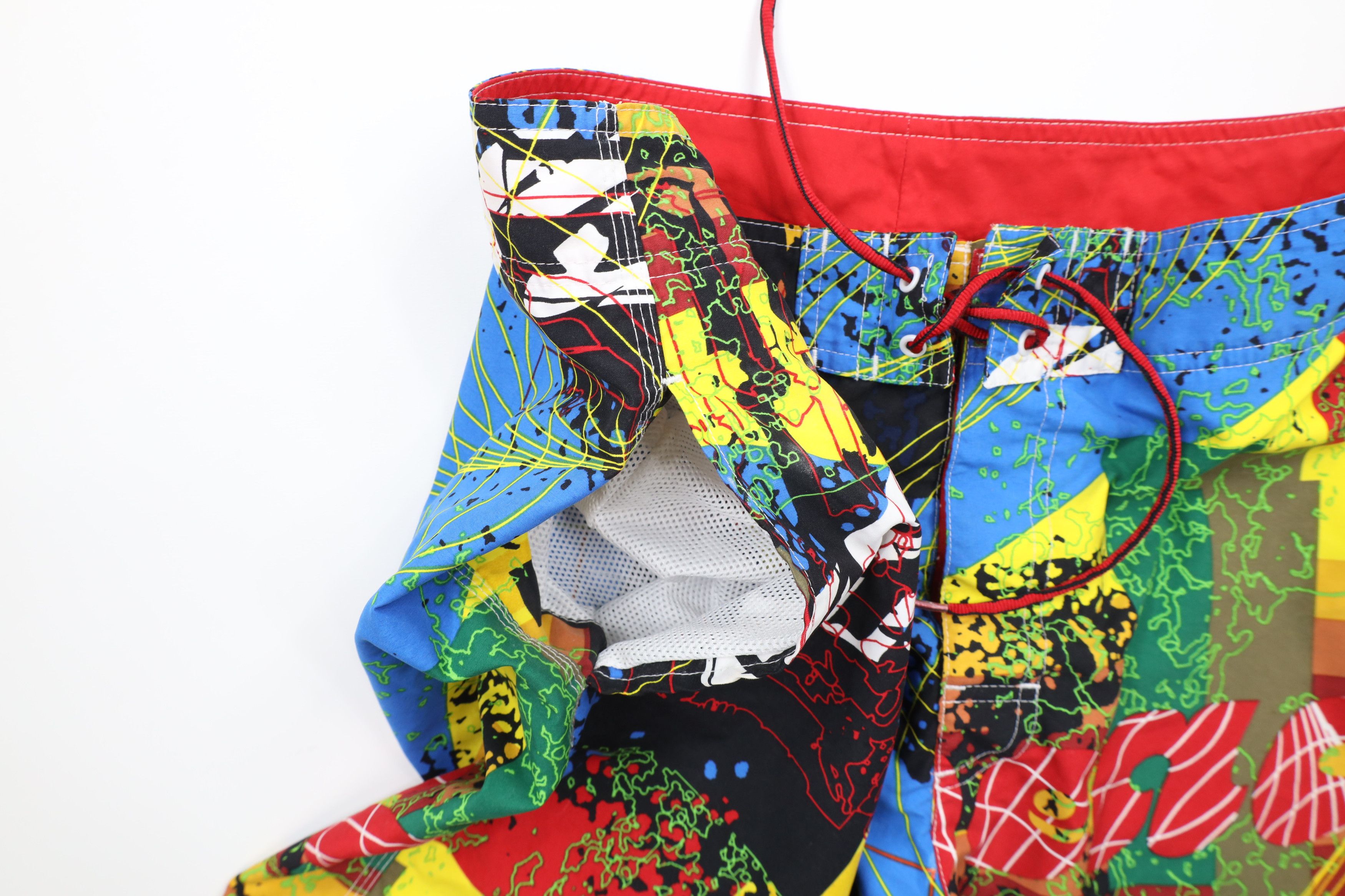 Vintage Vintage 90s Streetwear Rainbow All Over Print Board Shorts Size US 36 / EU 52 - 6 Thumbnail