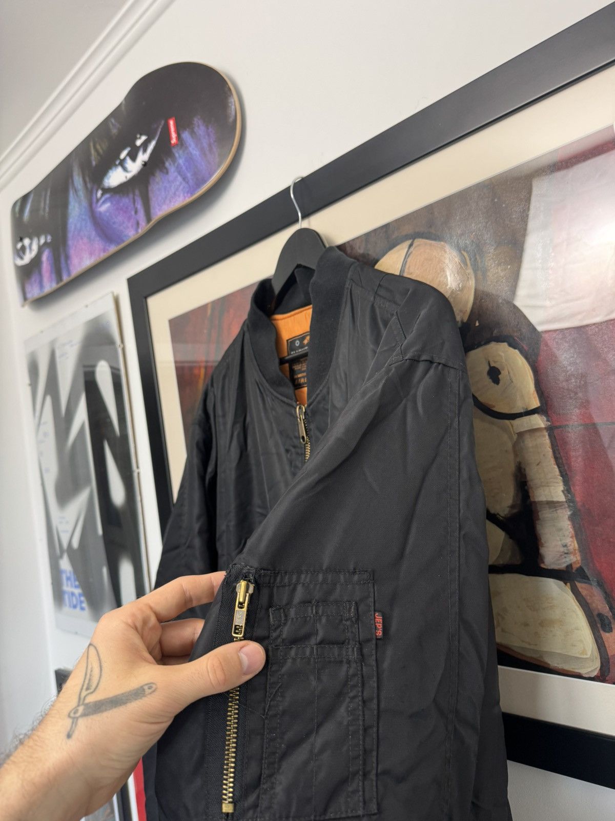 Vintage Ma1 Flyer Black Vintage Nylon Bomber Jacket BoxyFit Oversize Size US XL / EU 56 / 4 - 5 Thumbnail