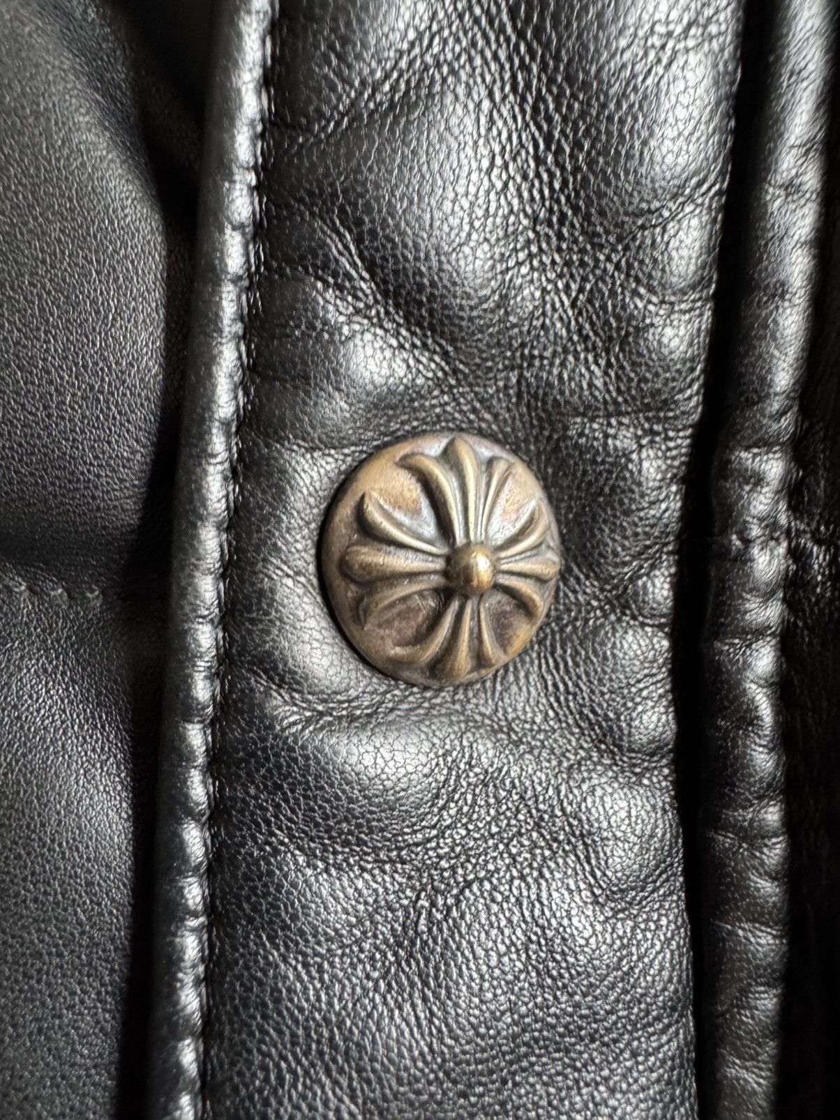 Chrome Hearts CHROME HEARTS Black Leather Down Jacket Size US L / EU 52-54 / 3 - 3 Thumbnail