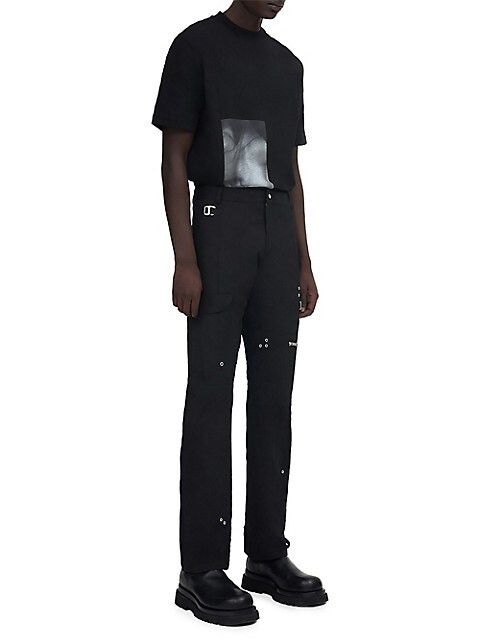 o1mle0125 Minimal Twill Cargo Pant in Black