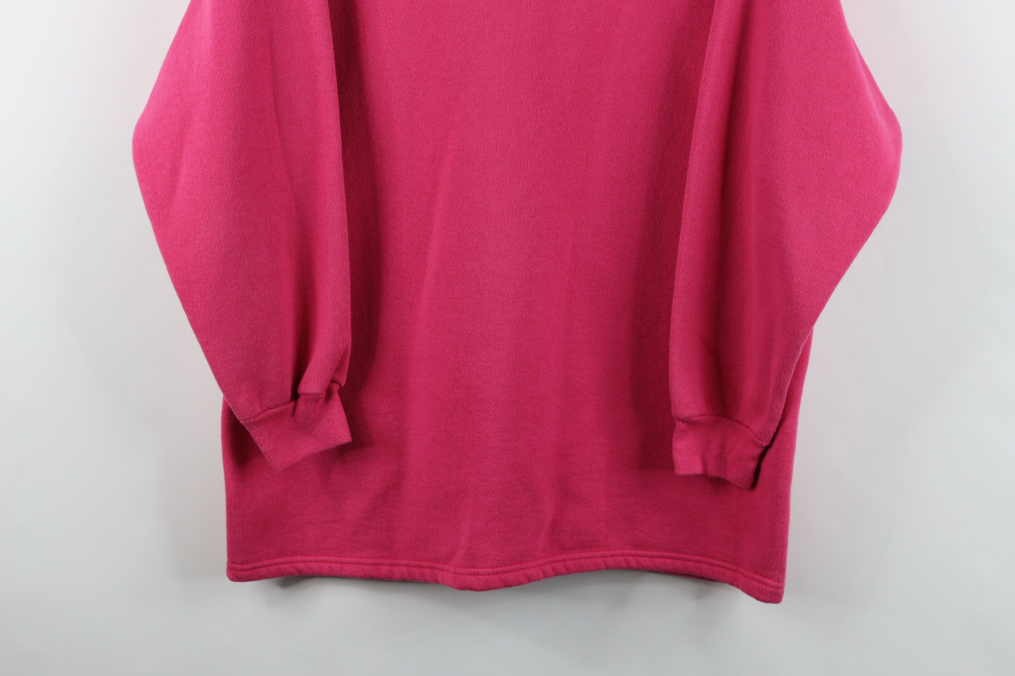 Vintage Vintage 90s Streetwear Blank Turtleneck Sweatshirt Pink USA Size L / US 10 / IT 46 - 3 Thumbnail