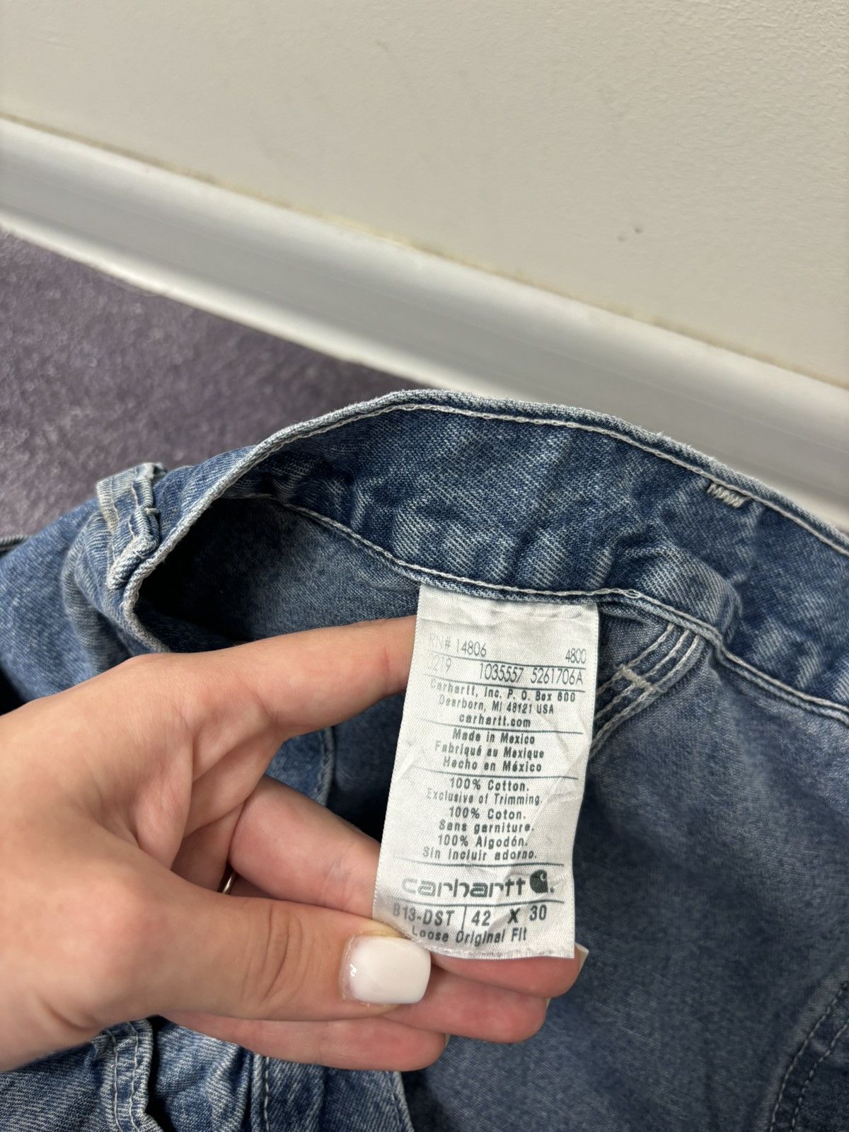Carhartt Vintage Carhartt Loose Original Fit Blue Baggy Denim Jeans Size US 42 / EU 58 - 14 Thumbnail