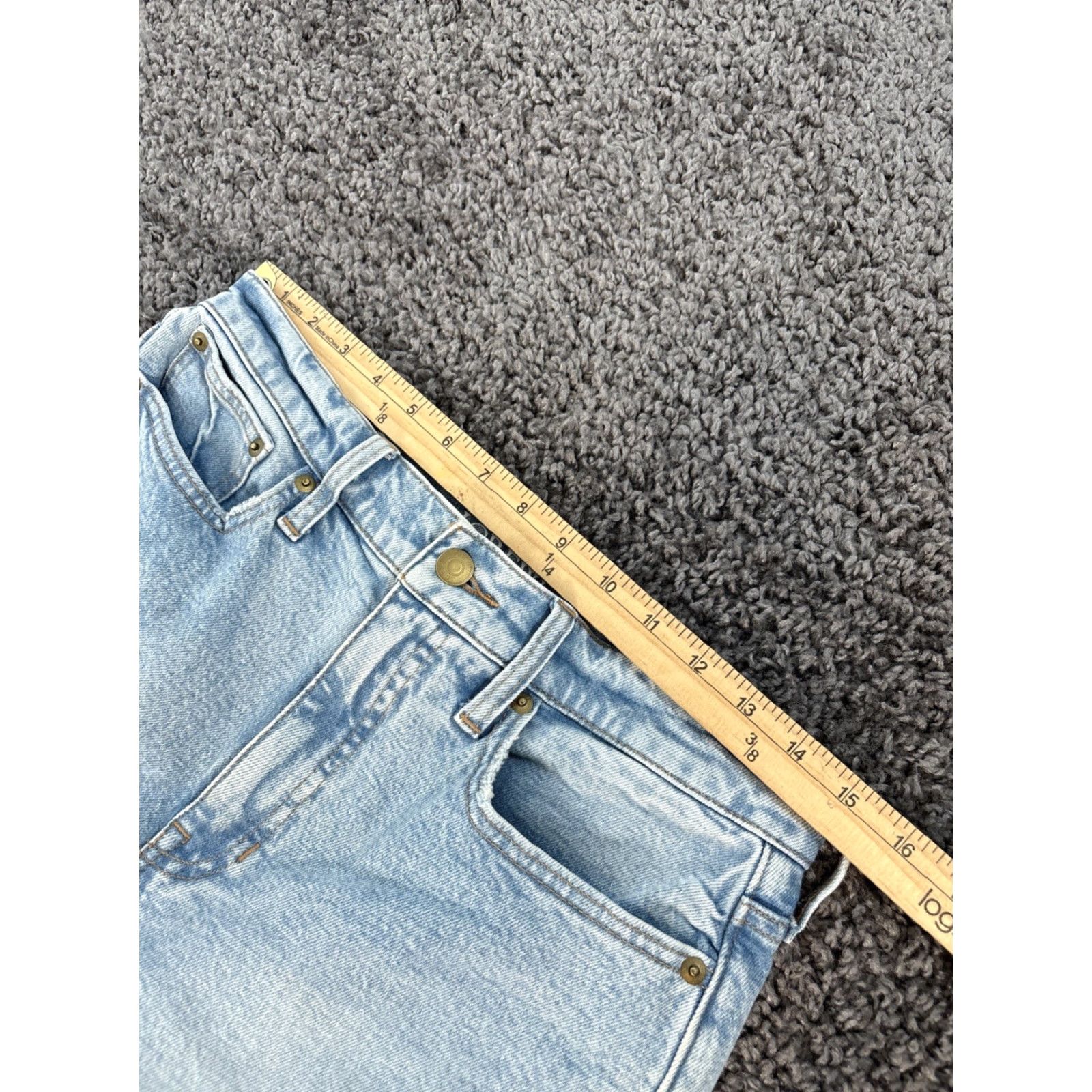 J.Crew J.CREW Jeans Slim Wide-Leg Women's 27x26 High Rise Frayed Hem Denim 99% Cotton Stretch Blue City Size 27" / US 4 / IT 40 - 4 Thumbnail