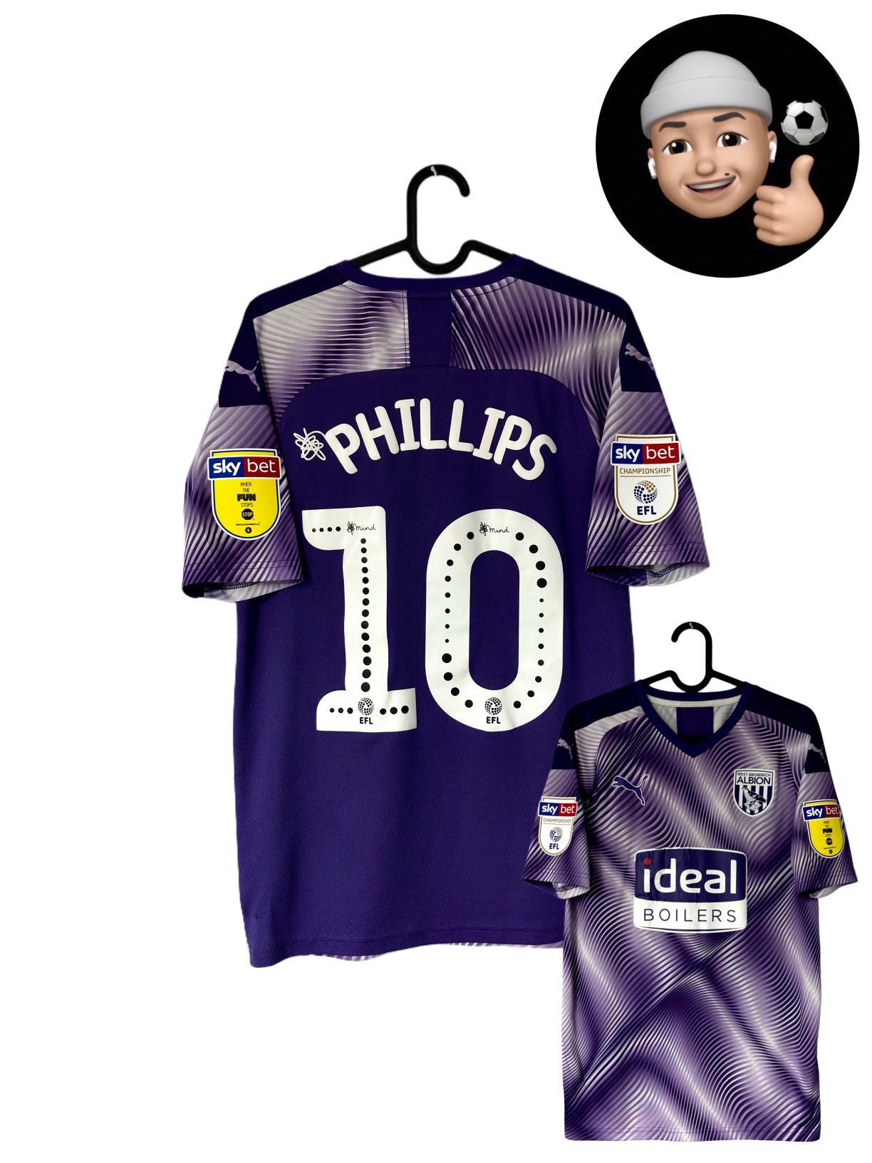 Puma 2019 2020 West Bromwich Player Issue Puma Soccer Jersey Kit Size US S / EU 44-46 / 1 - 1 Thumbnail
