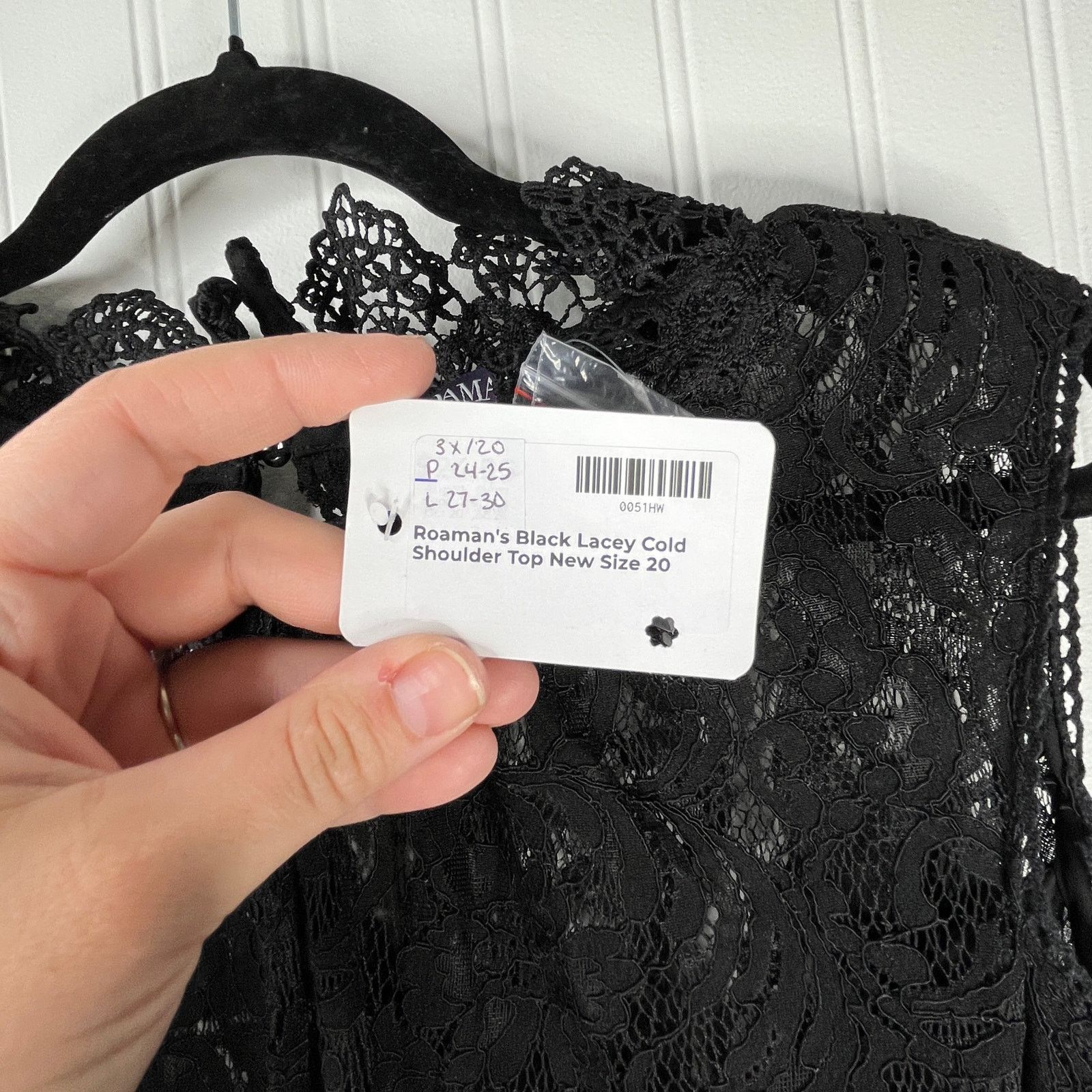 Other NWT Roaman's Lace Cold-Shoulder Top Black Witchy Formal Size 3XL / US 20-22 - 9 Thumbnail