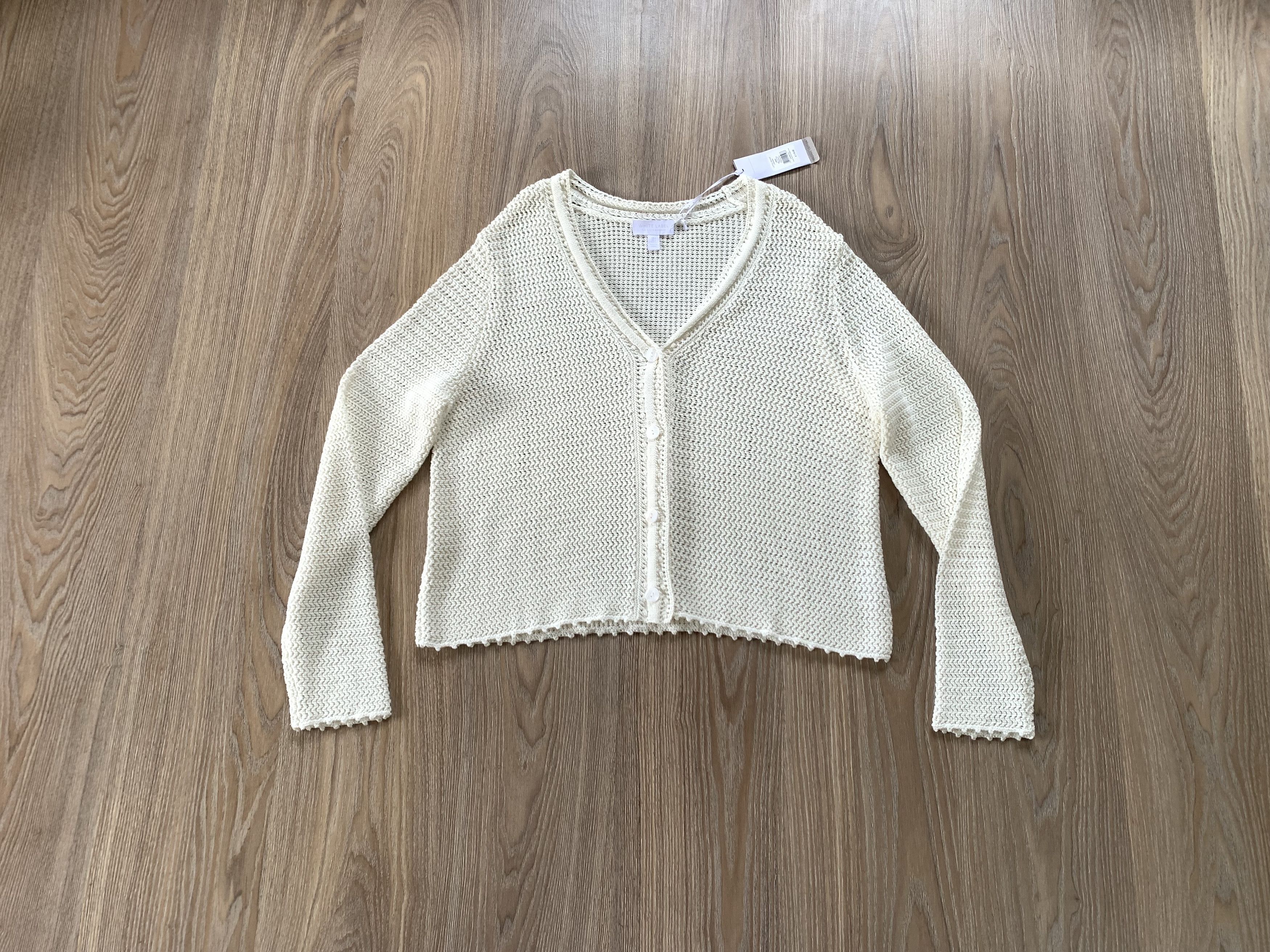 Other White Label The White Company Cotton Crochet Cardigan Size L / US 10 / IT 46 - 1 Thumbnail