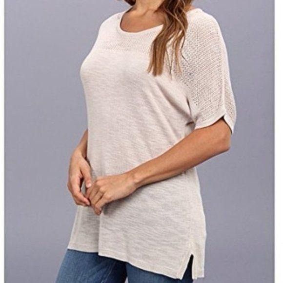 NYDJ NYDJ Womens Sand Dollar Knit Top L Lightweight Beige Short S Size L / US 10 / IT 46 - 9 Thumbnail