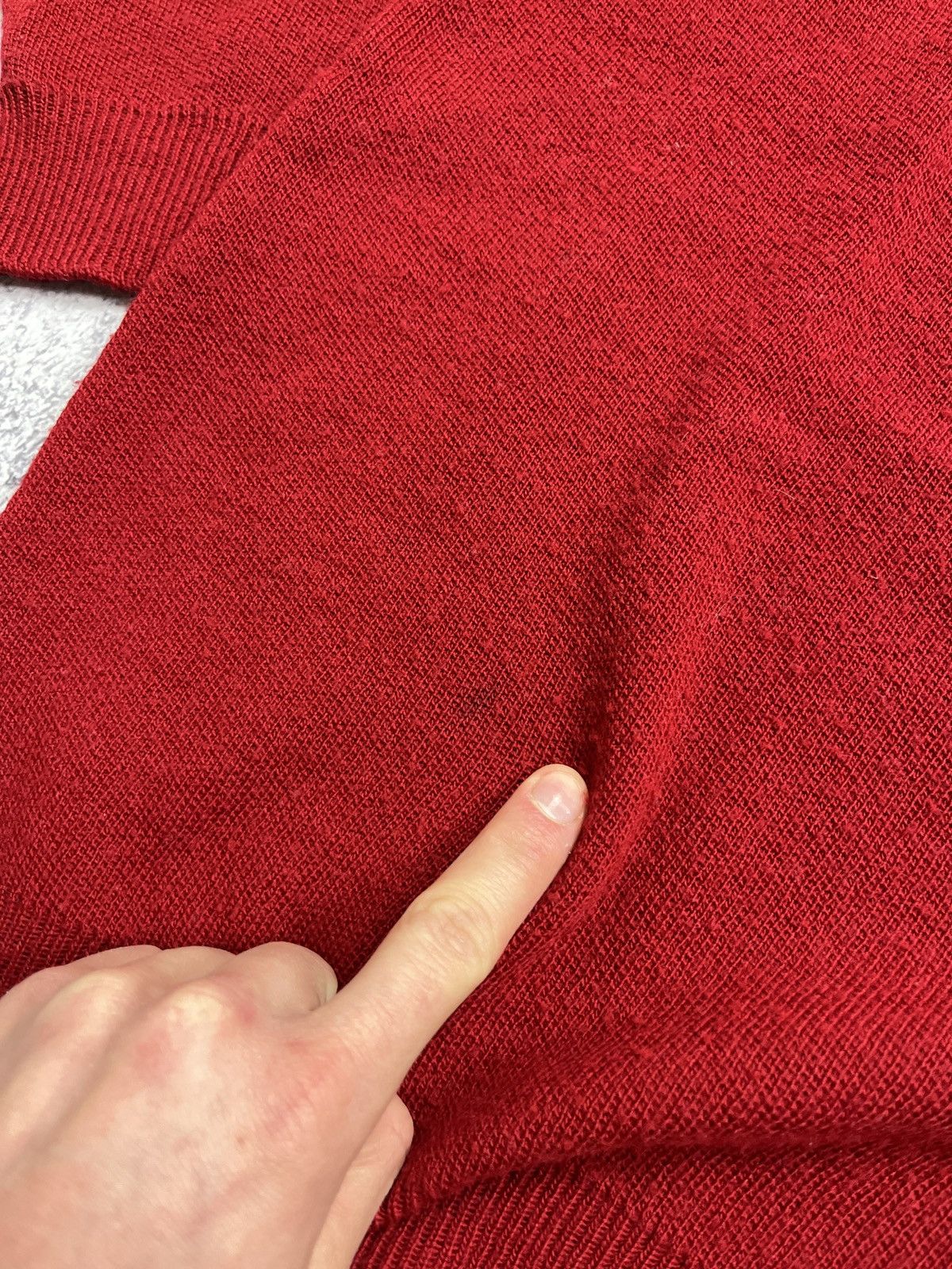 Lacoste × Vintage Vintage Lacoste Red Wool Knit Sweater Size US L / EU 52-54 / 3 - 9 Thumbnail