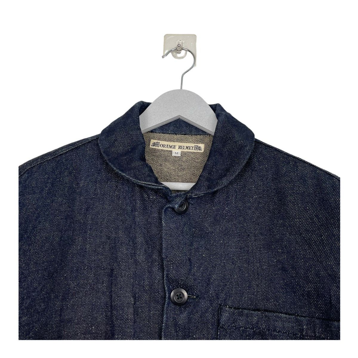 45rpm × Indigo × Japanese Brand 💥 ORANGE HELMET INDIGO CHORE DENIM SHAWL COLLAR JACKET Size US M / EU 48-50 / 2 - 4 Thumbnail