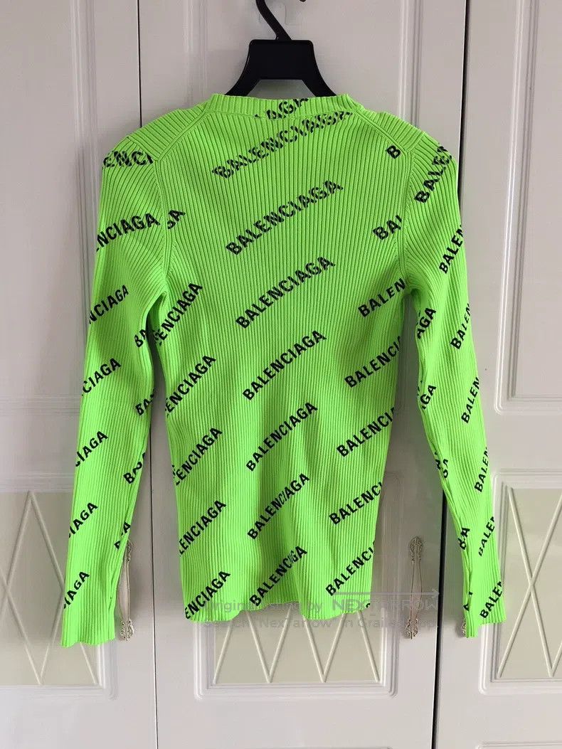 Balenciaga Balenciaga Letter Logo Fluorescent Green Slim Fit Stretcha Size M / US 6-8 / IT 42-44 - 4 Thumbnail