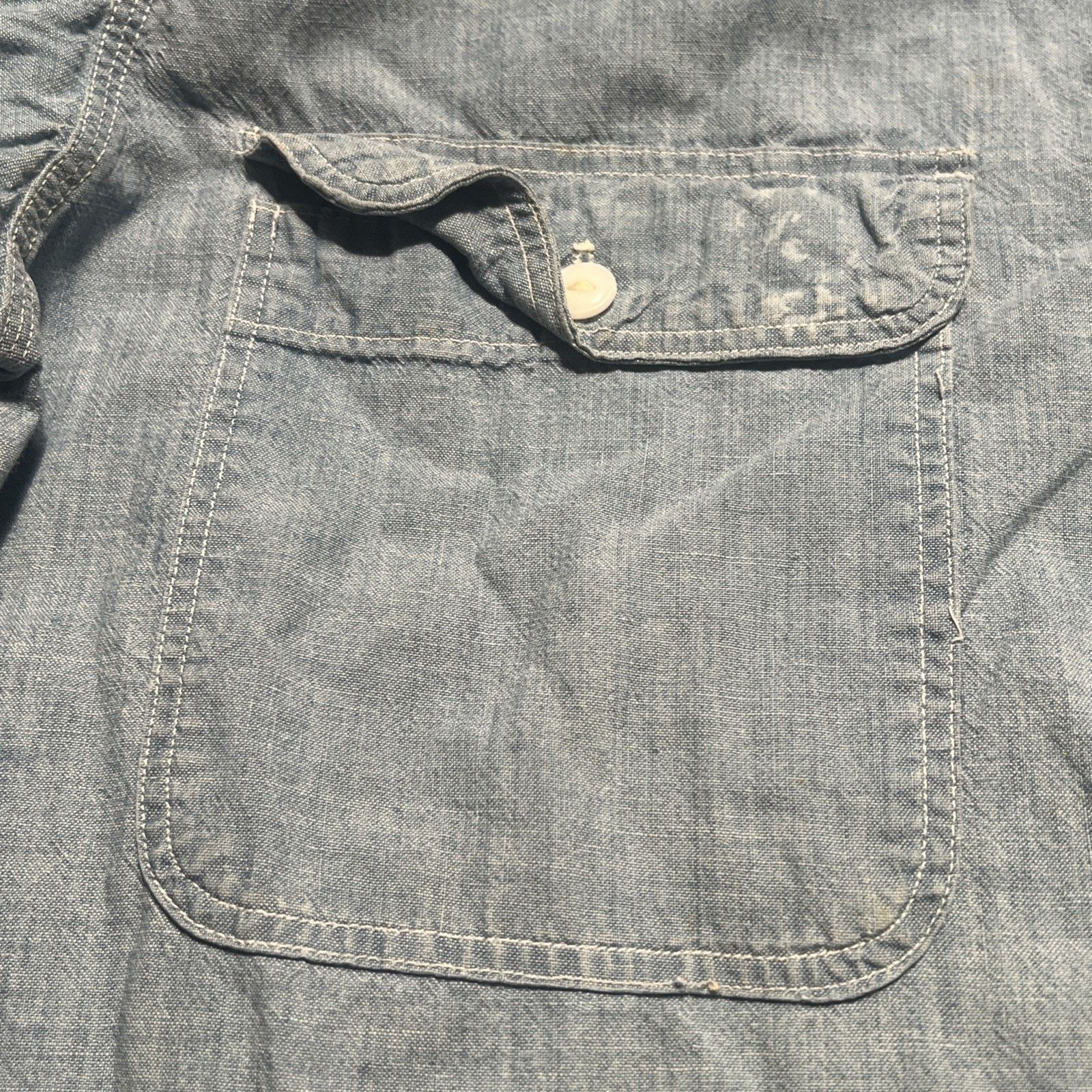 JCPenney Vintage 50s Penneys Sanforized Cotton Chambray Shirt Tall L Size US L / EU 52-54 / 3 - 11 Thumbnail