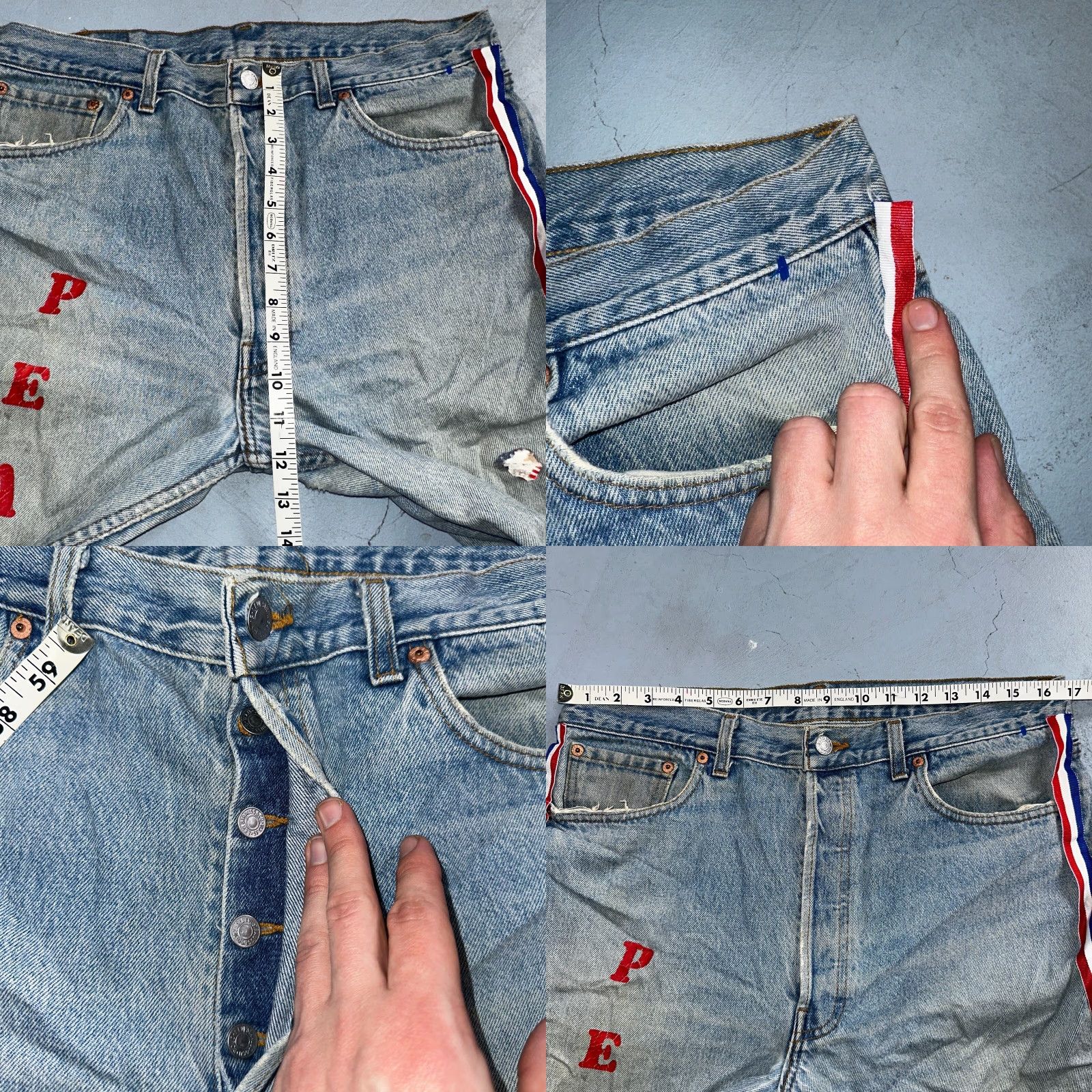 Levi's VINTAGE Levi's 501 Jeans 90s USA Straight Blue 36x34 Regular Men Size US 36 / EU 52 - 8 Thumbnail