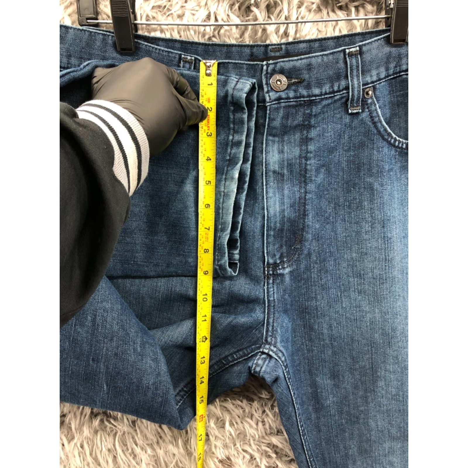 Denime Axist Jeans Size 38x32 Mens Mid Rise Straight Leg Medium Wash Blue Denim Size US 38 / EU 54 - 4 Thumbnail