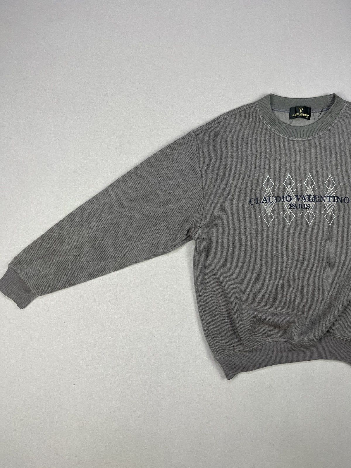 Vintage Claudio Valentino Paris Diamond Embroidery Sweater