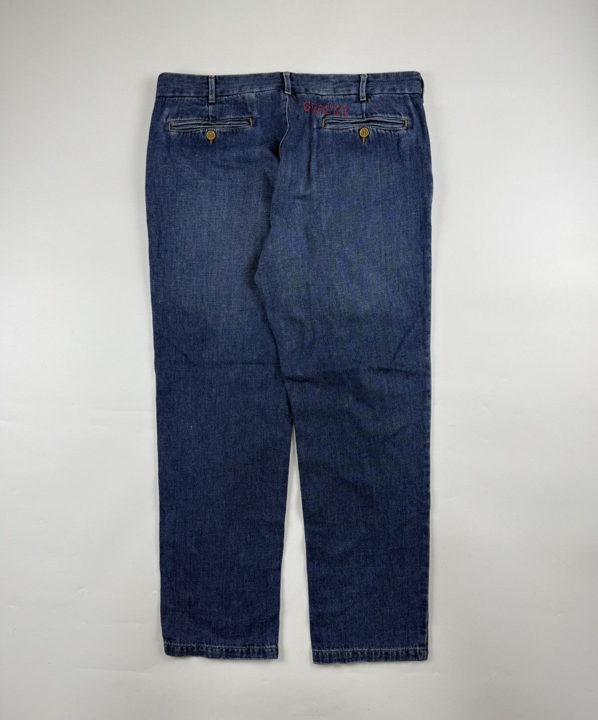 Gucci Gucci Embroidered Logo Denim Pants Size US 34 / EU 50 - 1 Thumbnail