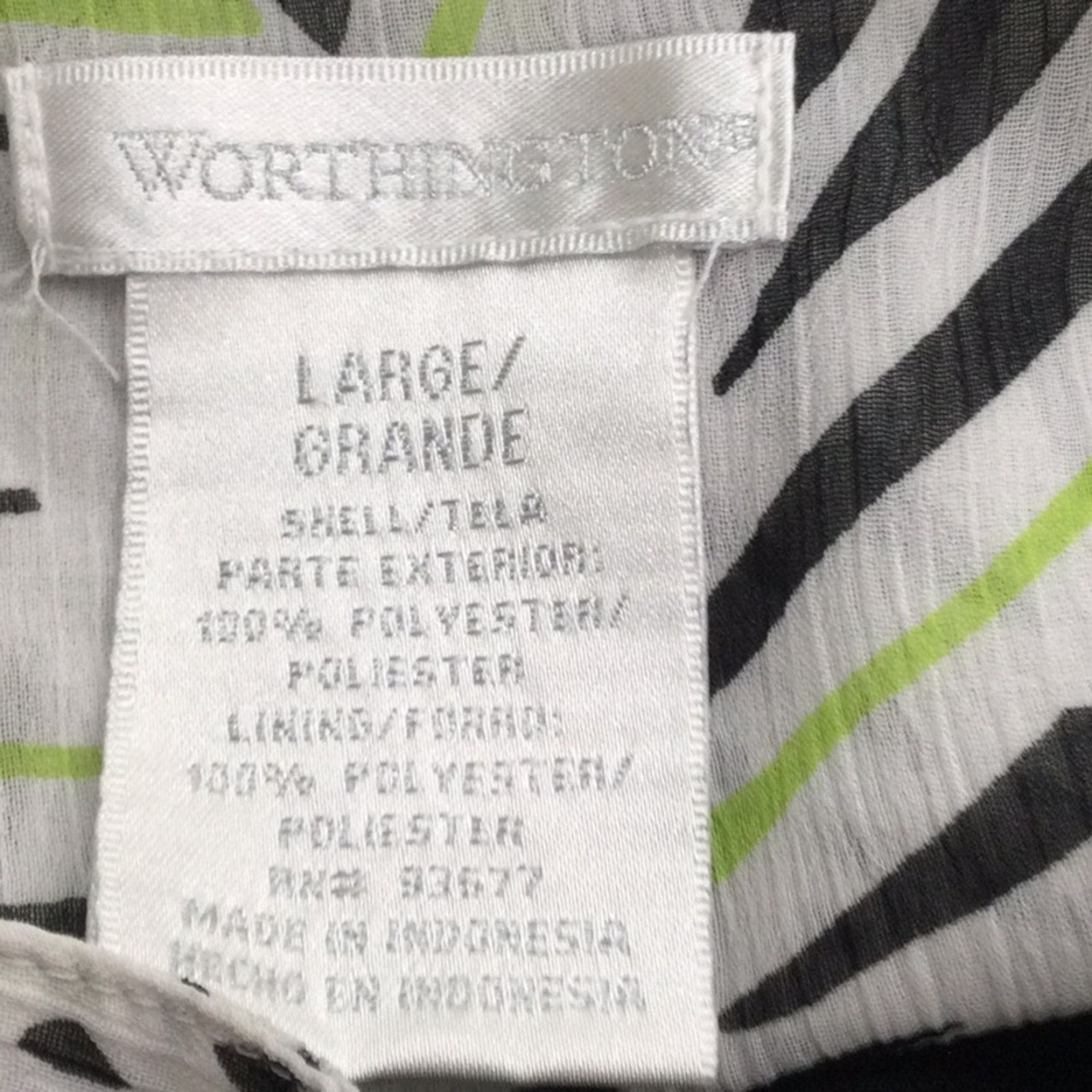 Worthington Worthington Foliage Print Flutter Sleeve Square Neck Top L Size L / US 10 / IT 46 - 10 Thumbnail