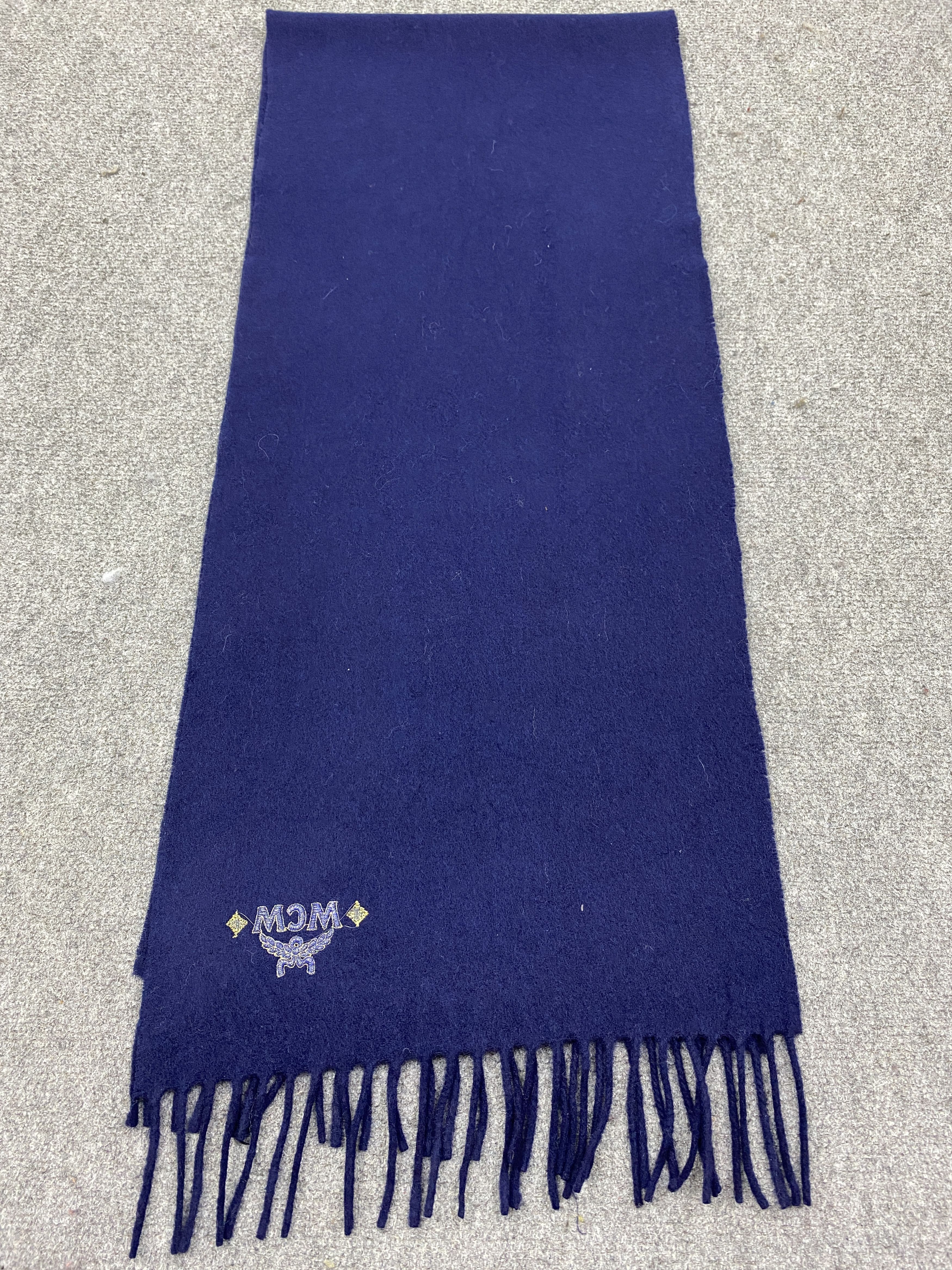 MCM MCM Plain Grey Wool Scarf Muffler SC0310 Size ONE SIZE - 3 Thumbnail