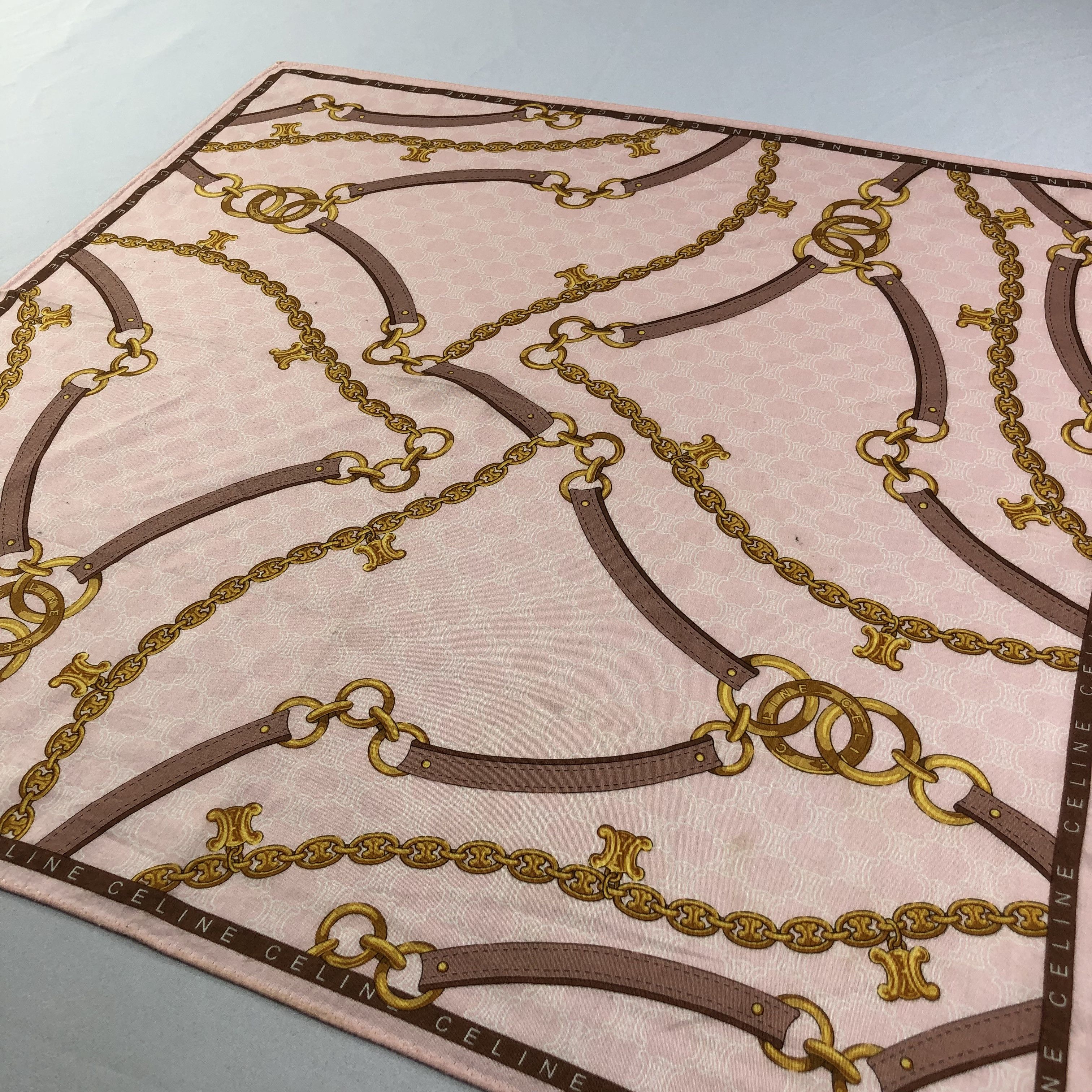 Celine Celine Gold Chains Handkerchief Neckerchief Bandana H1928 Size ONE SIZE - 3 Thumbnail