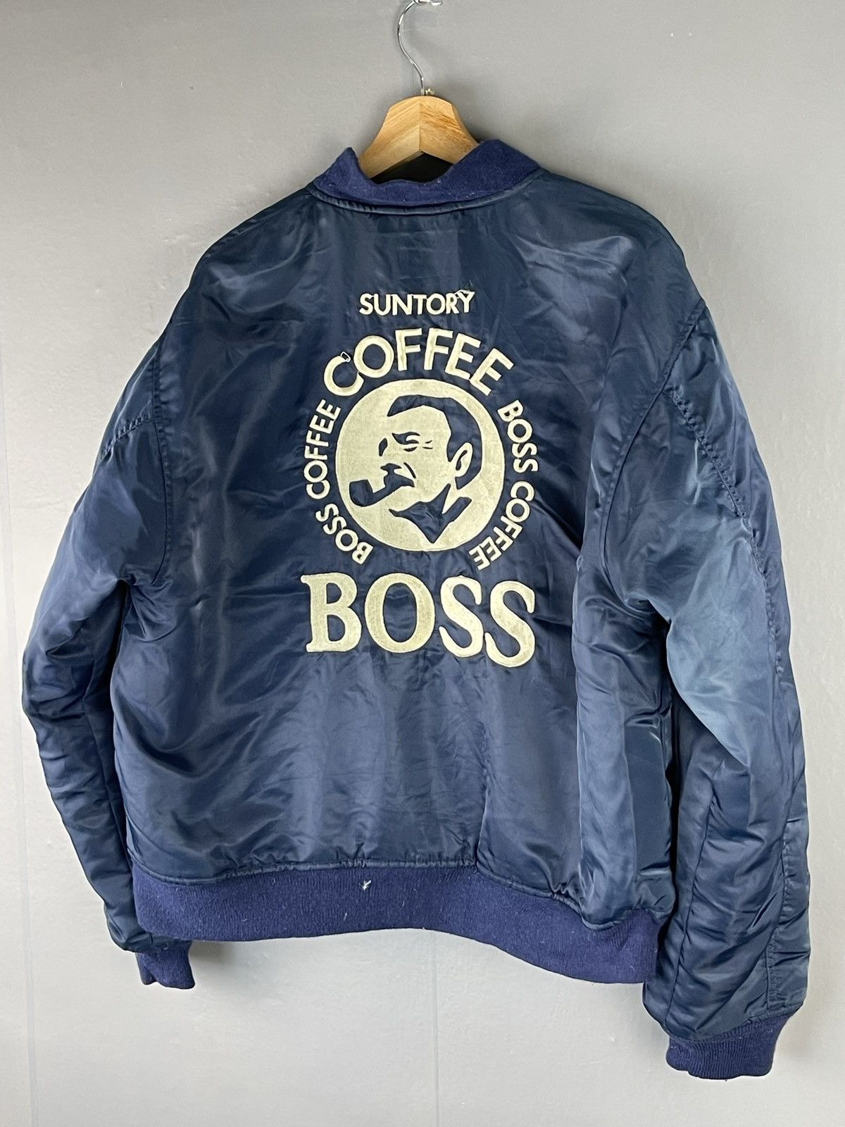 Japanese Brand × Vintage Vintage Suntory Boss Coffe Big Logo Embroidery Bomber Jacker Size US M / EU 48-50 / 2 - 2 Thumbnail