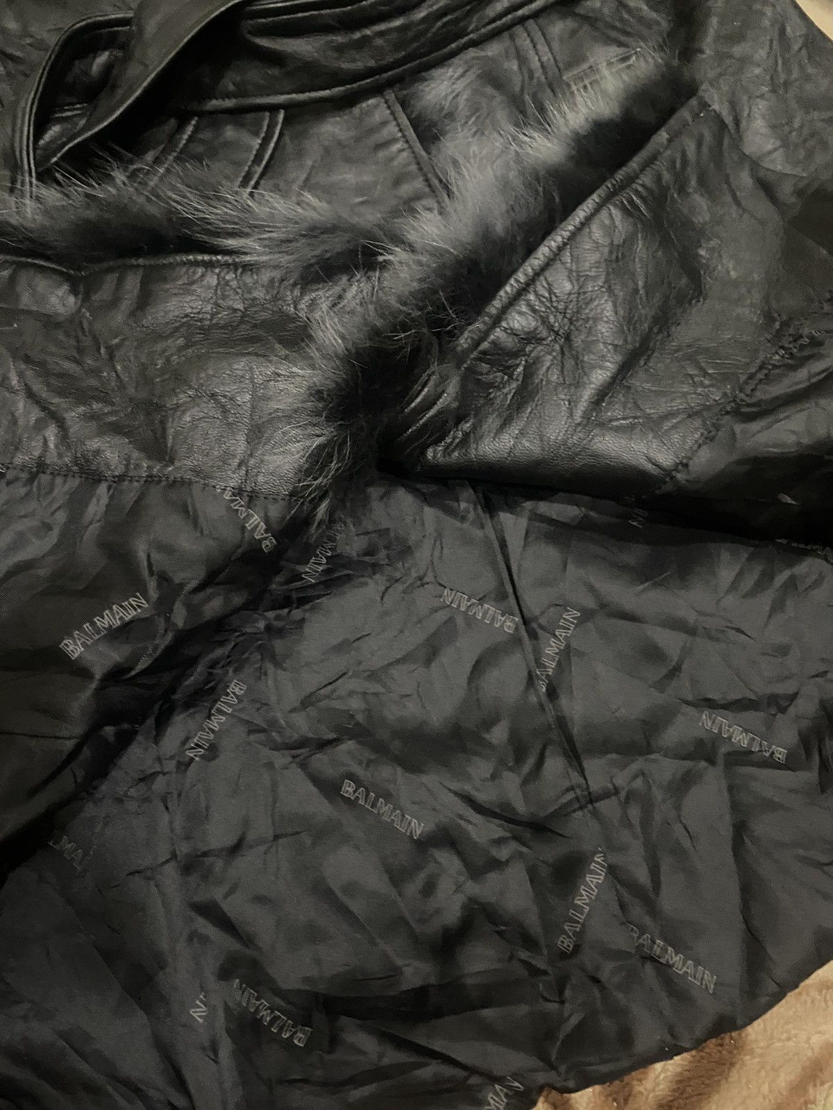Balmain × Vintage Balmain Fur Fox Shearling Leather Coat Jacket Size S / US 4 / IT 40 - 5 Thumbnail