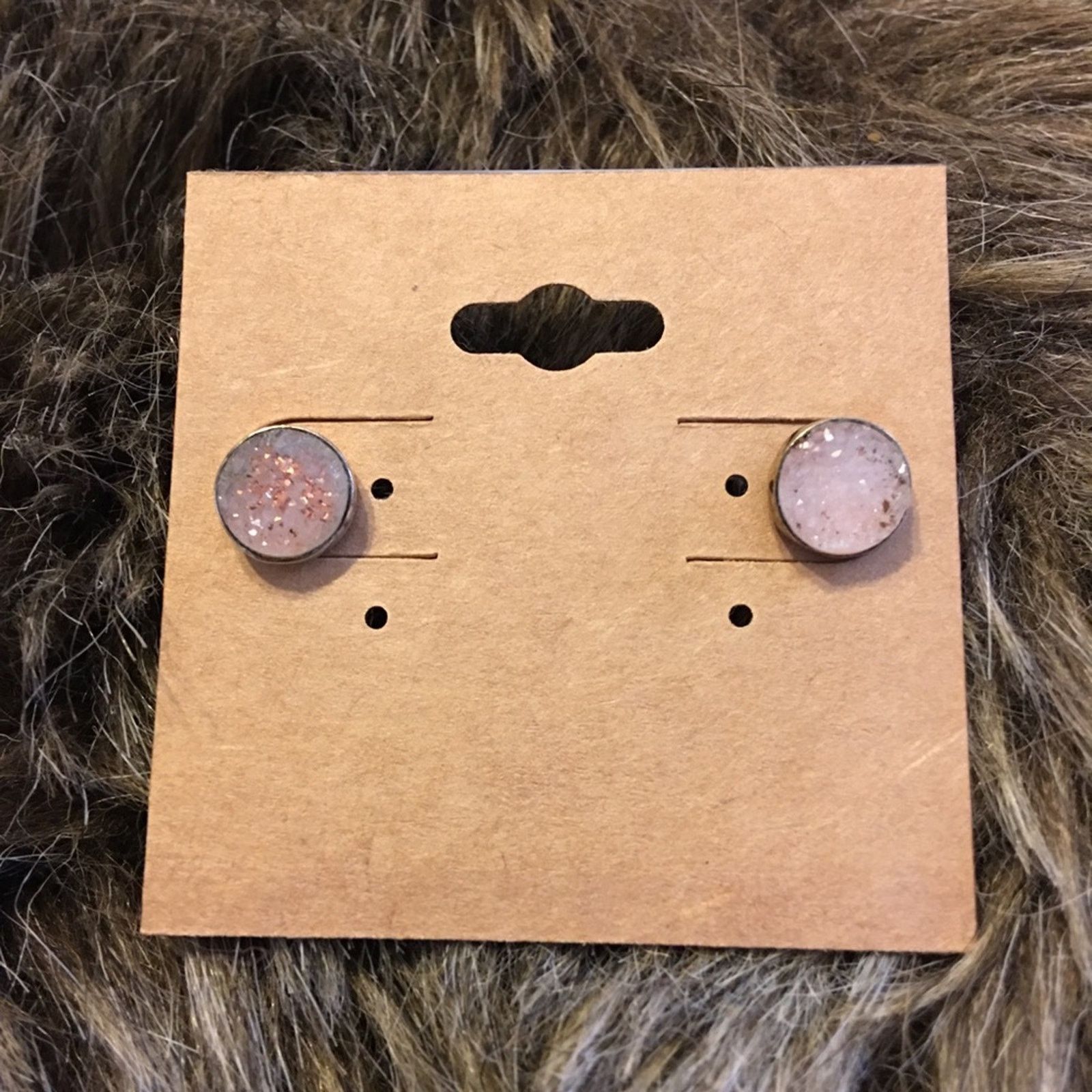 Vintage Vintage genuine drusy 925 sterling stud earrings Size ONE SIZE - 2 Thumbnail