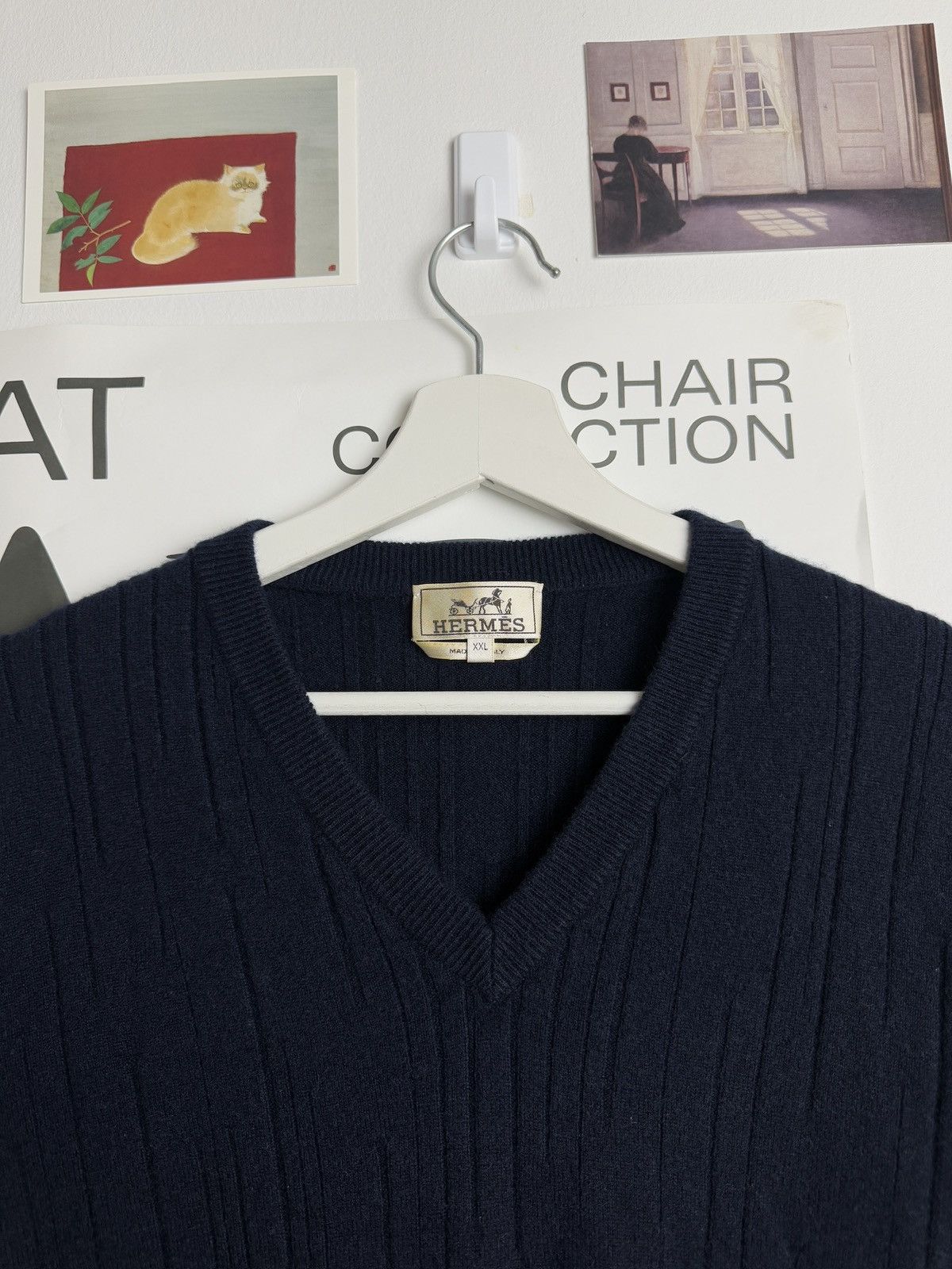 Designer × Hermes Hermes v-neck cashmere sweater XL old money luxury designer Size US XL / EU 56 / 4 - 3 Thumbnail
