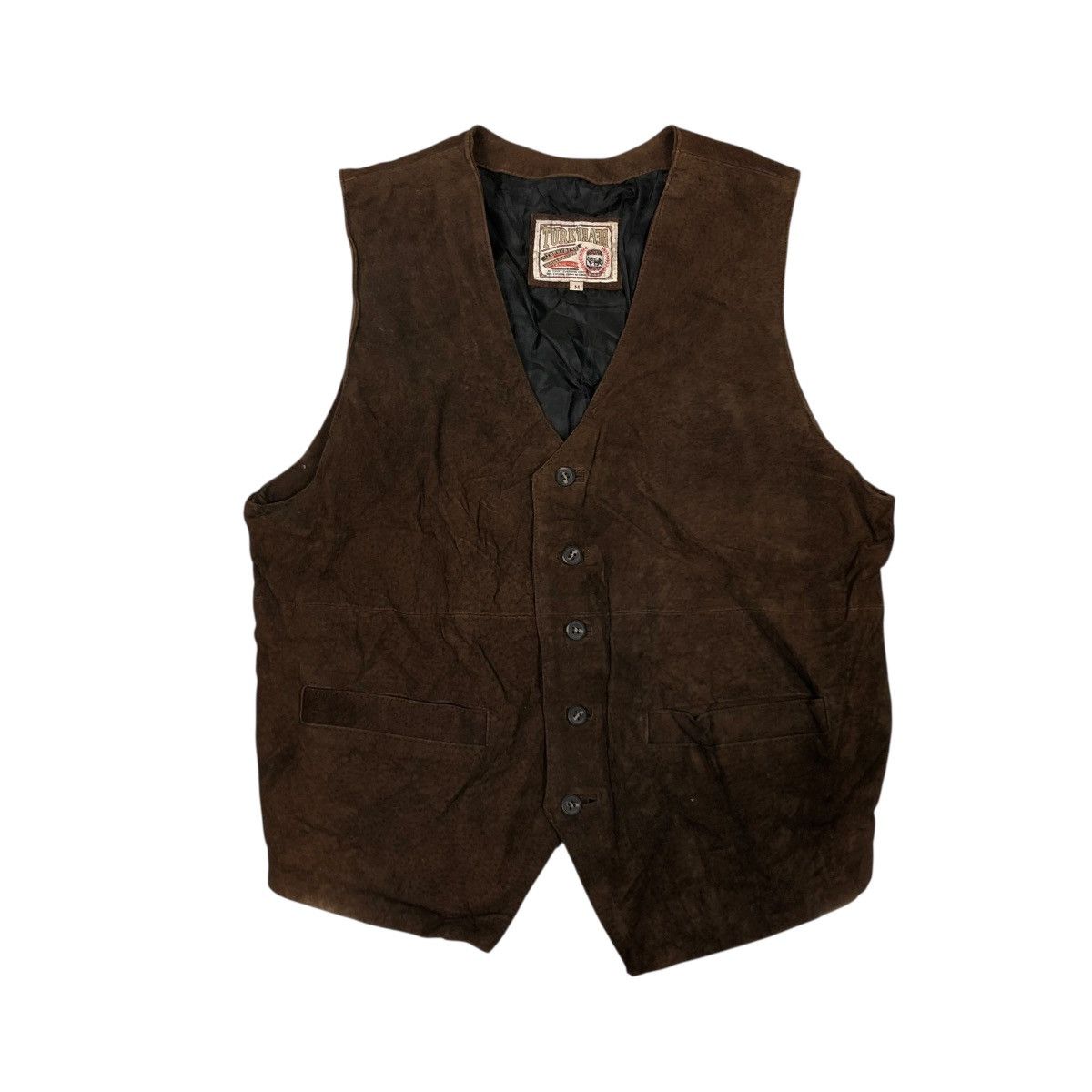 Japanese Brand 🔥VINTAGE GENUINE LEATHER VEST BIKET JACKET TURKY BEAR Size US M / EU 48-50 / 2 - 1 Thumbnail