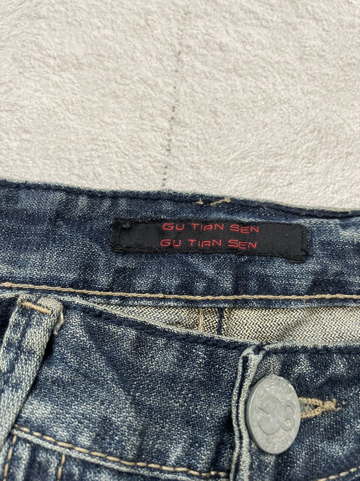 Japanese Brand 2000s Number Nine Denim Embroidered Heavy Fading Jeans Y2K Size US 27 - 5 Thumbnail