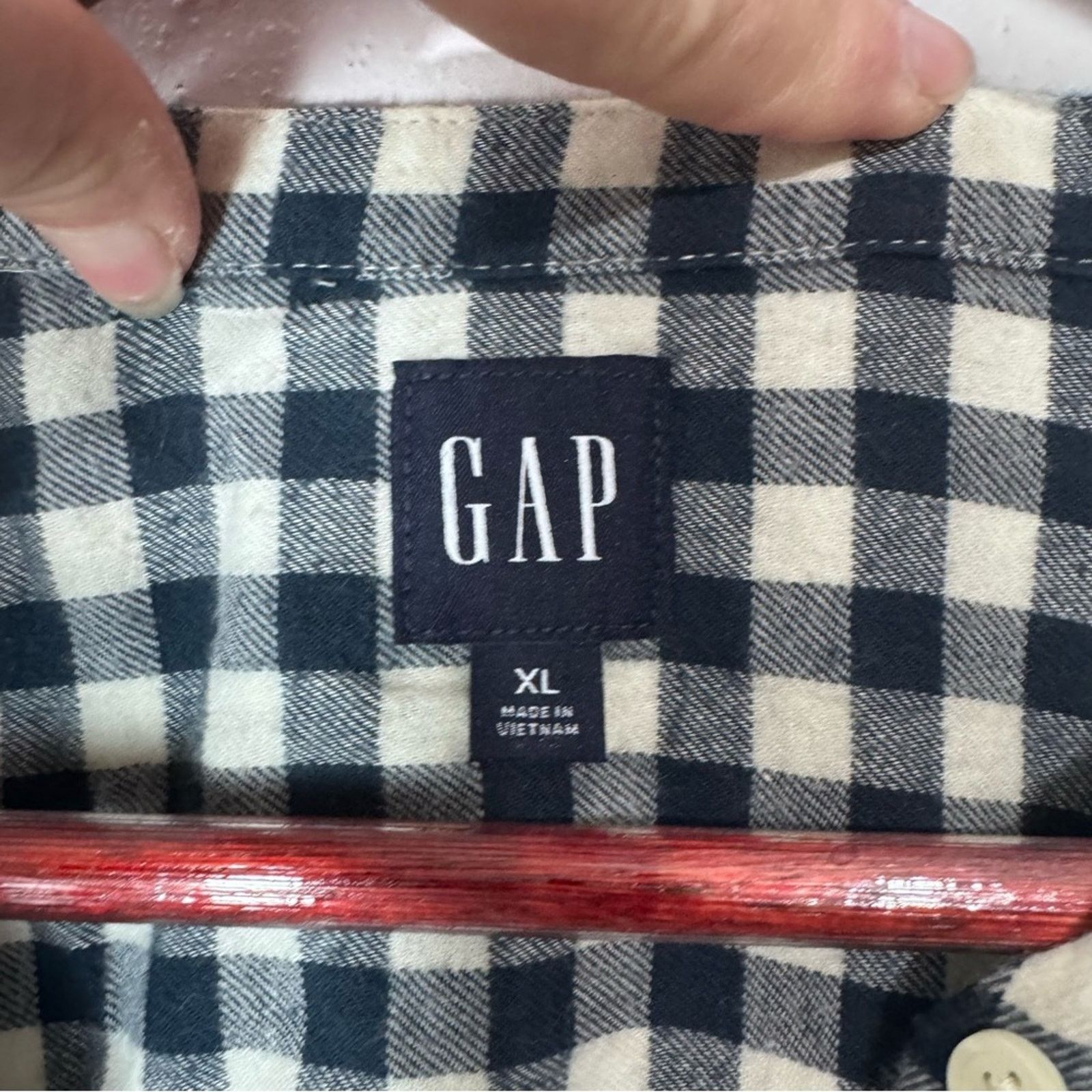 Gap GAP Blue & White Check Button Front Blouse Women's Size XL Size XL / US 12-14 / IT 48-50 - 8 Thumbnail