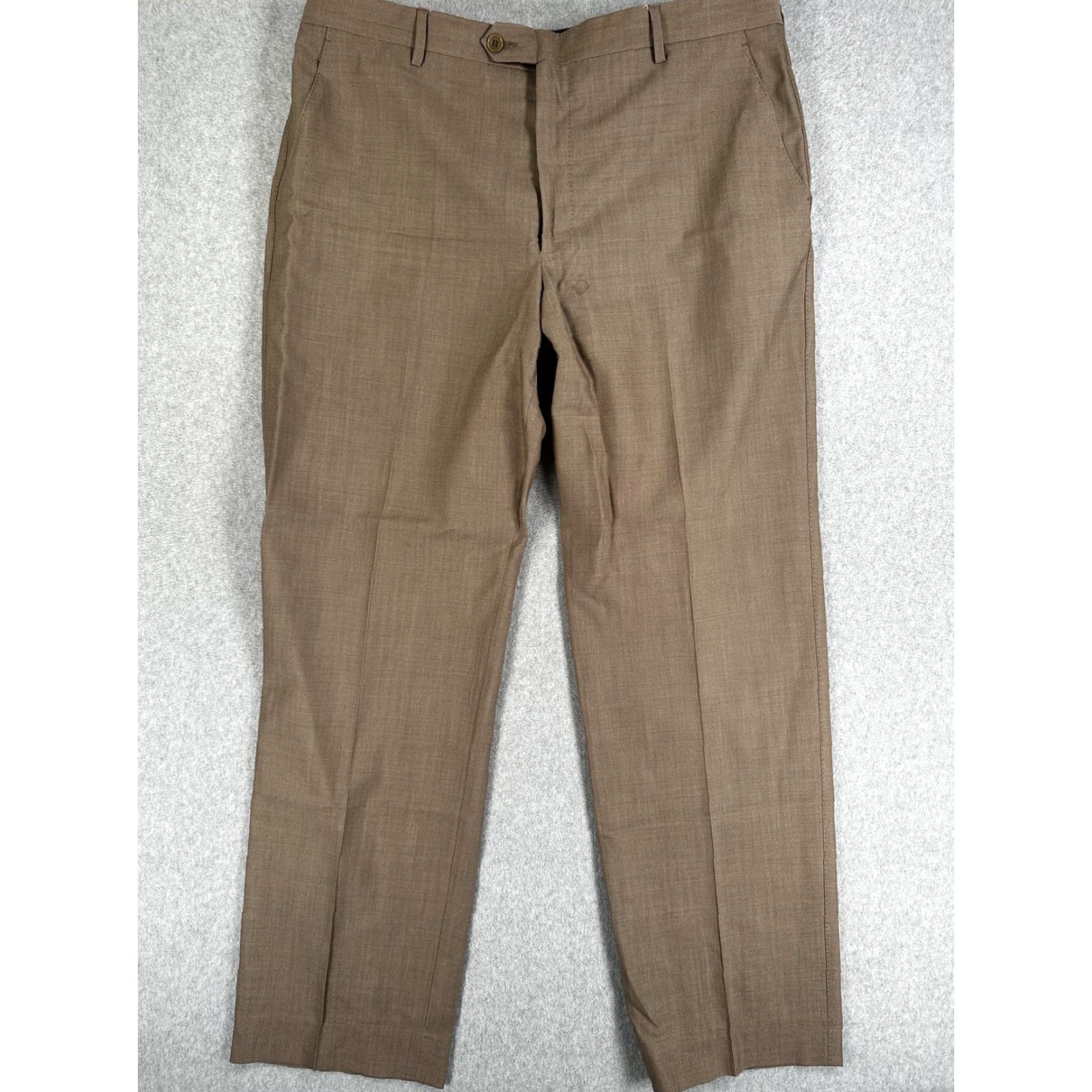 Paul Smith VINTAGE Paul Smith London Dress Pants Mens 30x30 Brown 100% Wool Flat Front Trousers Size US 33 - 2 Thumbnail
