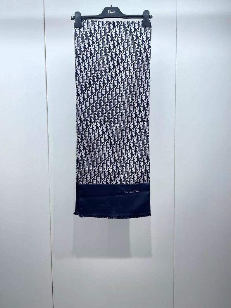 Dior Dior Silk Scarf with Logo Design-2506 Size ONE SIZE - 2 Thumbnail