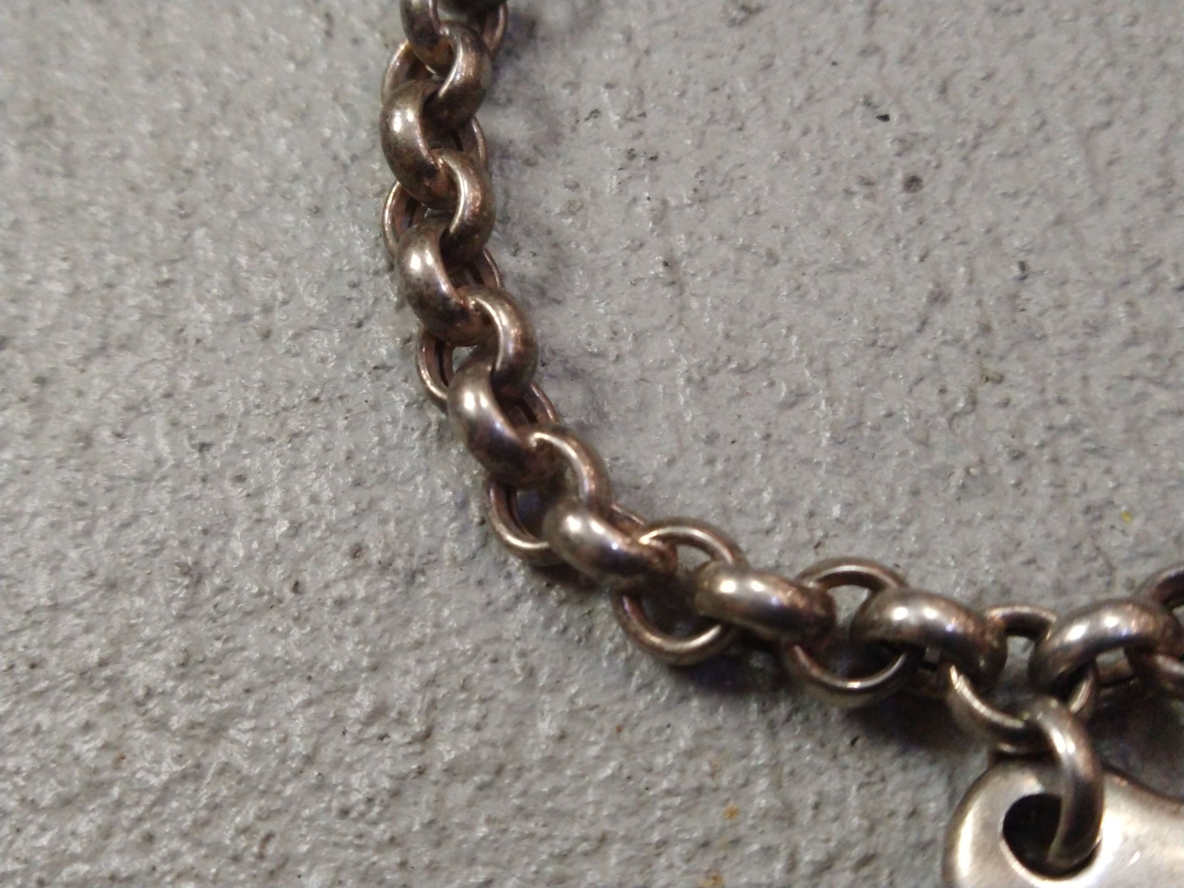 Jewelry Vintage Sterling Silver Bracelet Heart Round Italy 7.75" Y2K Size ONE SIZE - 7 Thumbnail