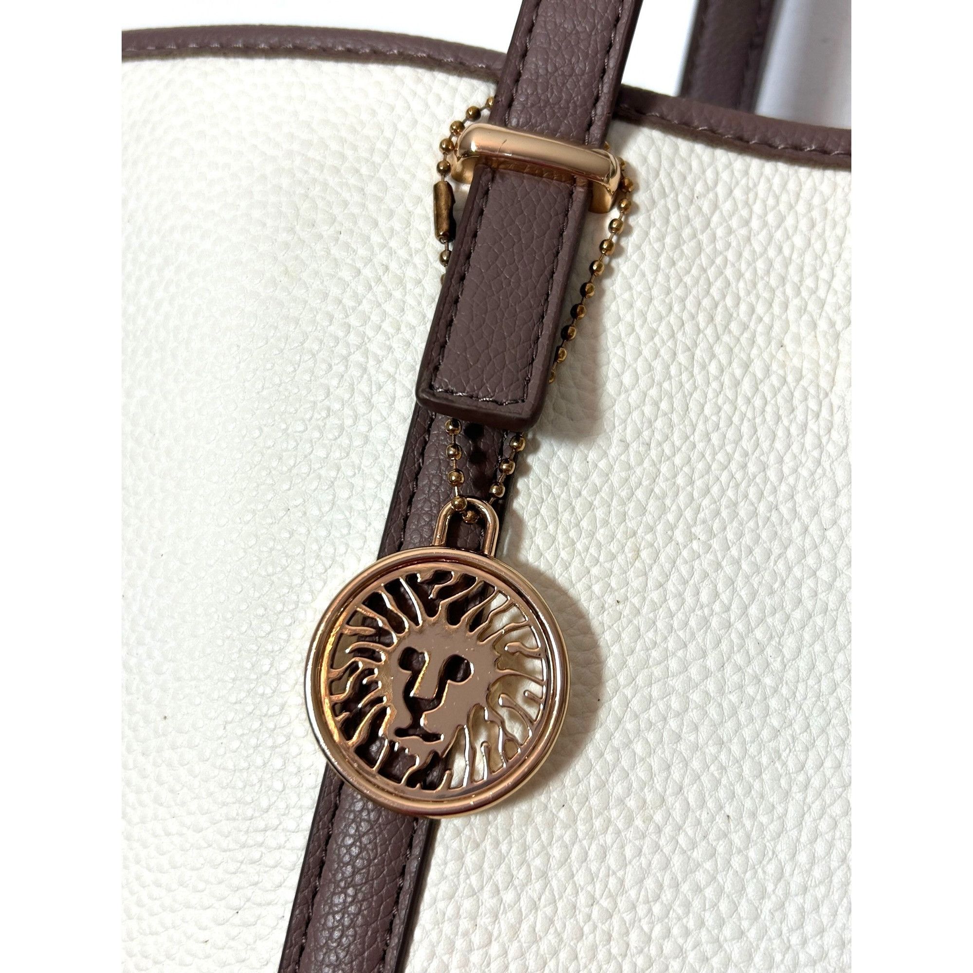 Anne Klein Anne Klein Tote Bag, Wristlet Cream Green Brown Logo Charm D Size ONE SIZE - 2 Thumbnail