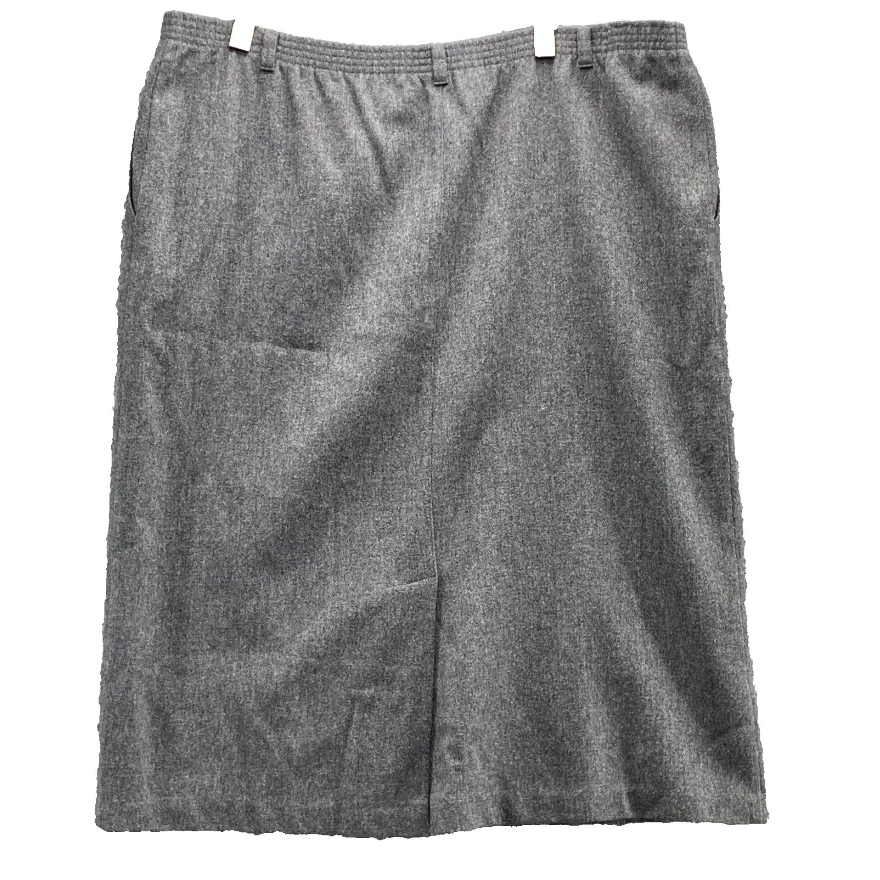 Vintage VTG Alfred Dunner 100% Wool Skirt Women's 18 Pencil Office Academia Classic USA Skirt Midi Tweed Wool Gray 90s Vintage Womens Pants? Size 40" / US 18 - 2 Thumbnail