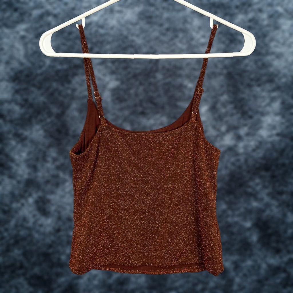 Z Supply Z Supply Womens Size Small Brown Glittery Tank Top Sleeveless Strap Adjustable Straps Mexico? Size S / US 4 / IT 40 - 1 Thumbnail